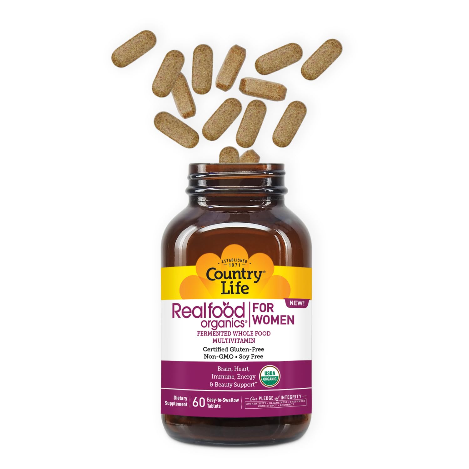 Foto 8 pulgar | Multivitamínico Country Life Realfood Organics 60 Capsulas - Venta Internacional