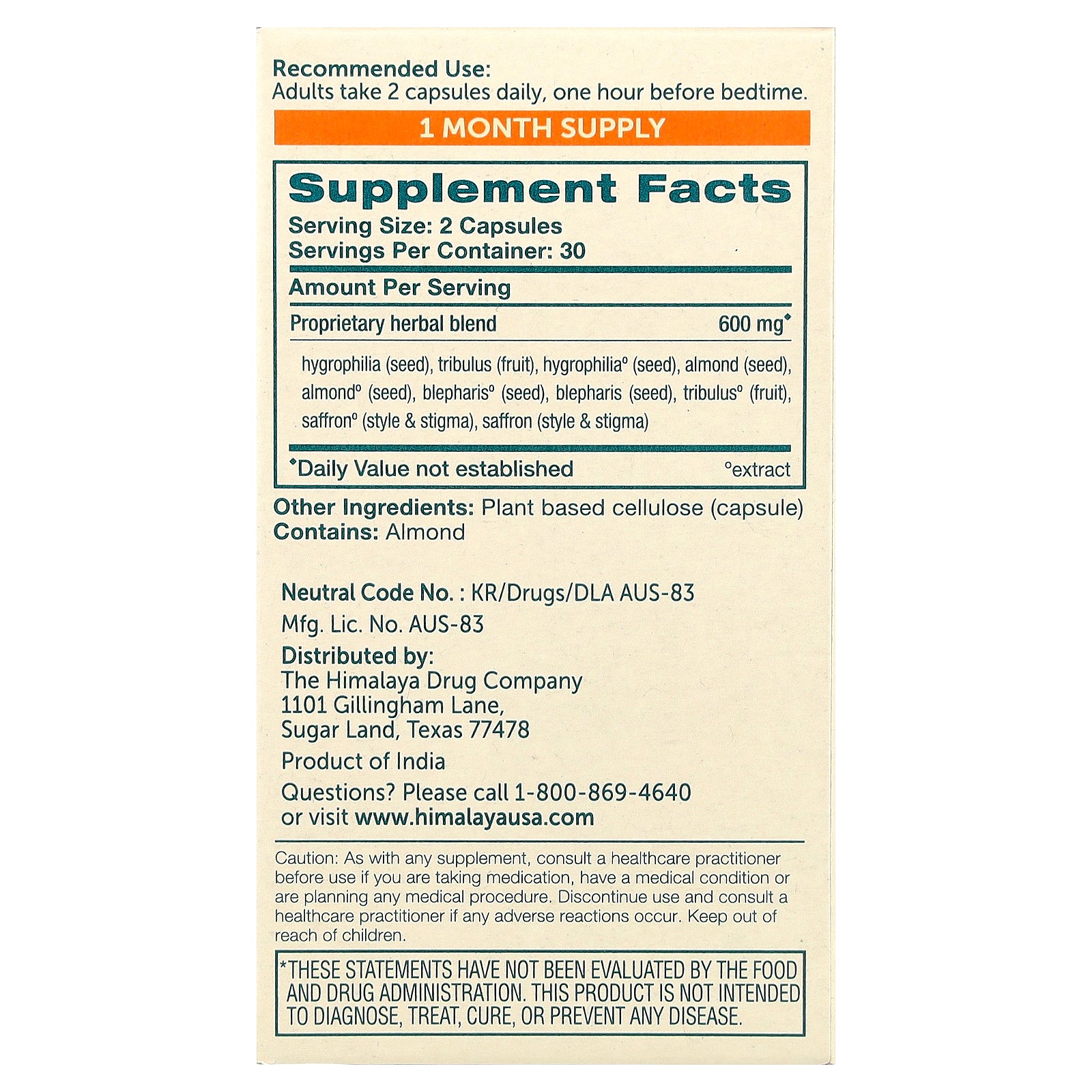 Foto 3 pulgar | Suplemento Himalaya Vigorcare  Para Hombres 60 Cápsulas Vegetarianas - Venta Internacional.