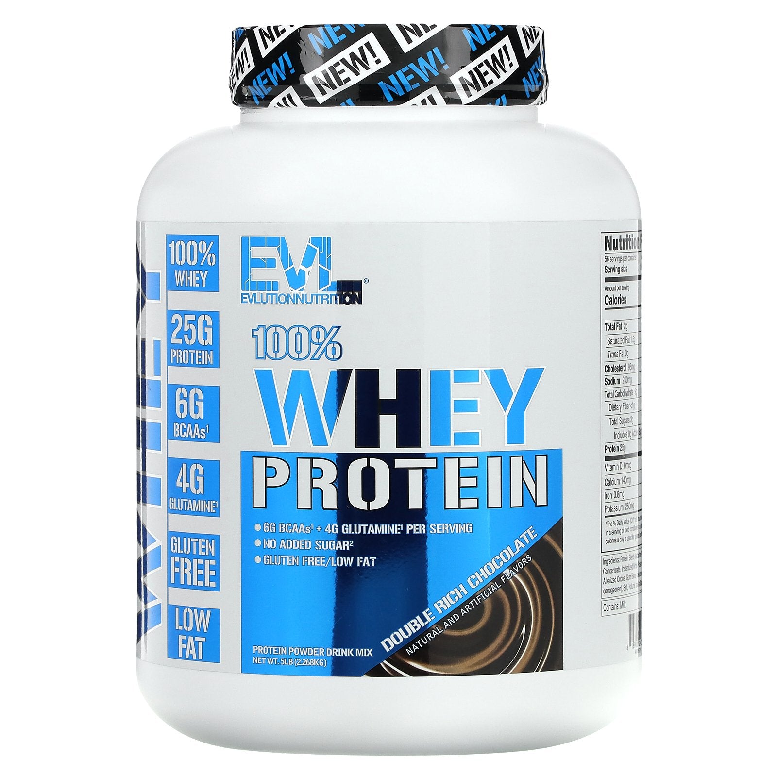 Foto 2 pulgar | Proteína En Polvo Evlution Nutrition 100% Whey Double Rich Chocolate 2.268 Kg - Venta Internacional.