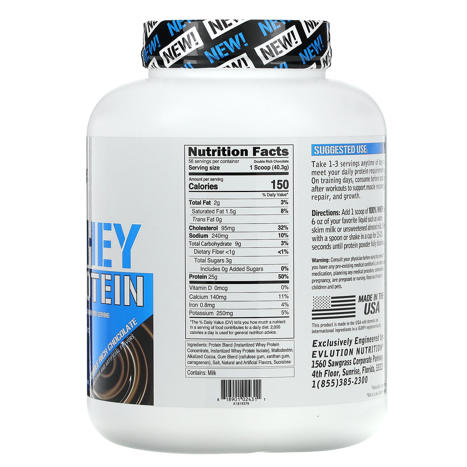 Foto 3 pulgar | Proteína En Polvo Evlution Nutrition 100% Whey Double Rich Chocolate 2.268 Kg - Venta Internacional.