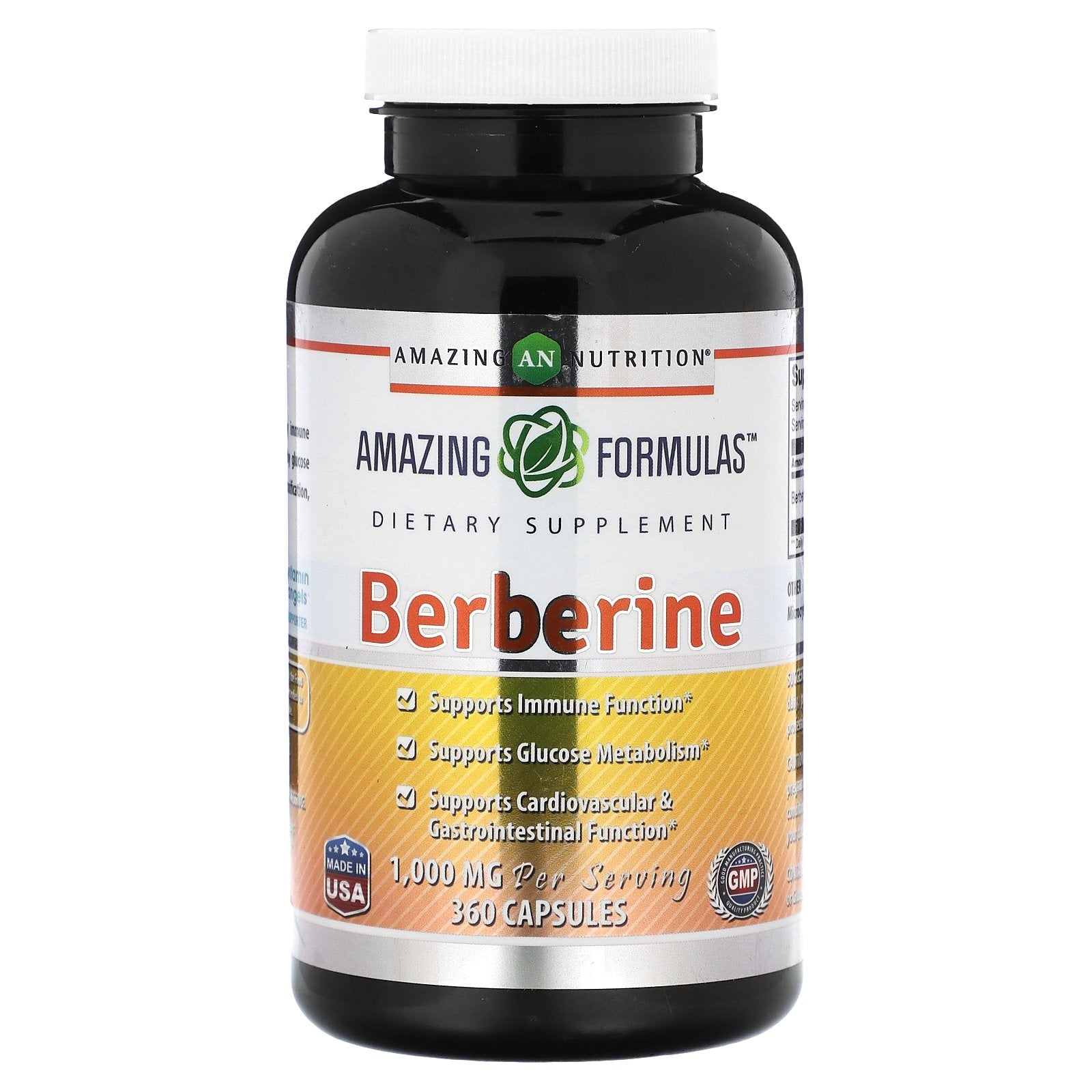 Foto 2 pulgar | Suplemento Amazing Nutrition Berberine 360 Cápsulas 500 Mg - Venta Internacional.