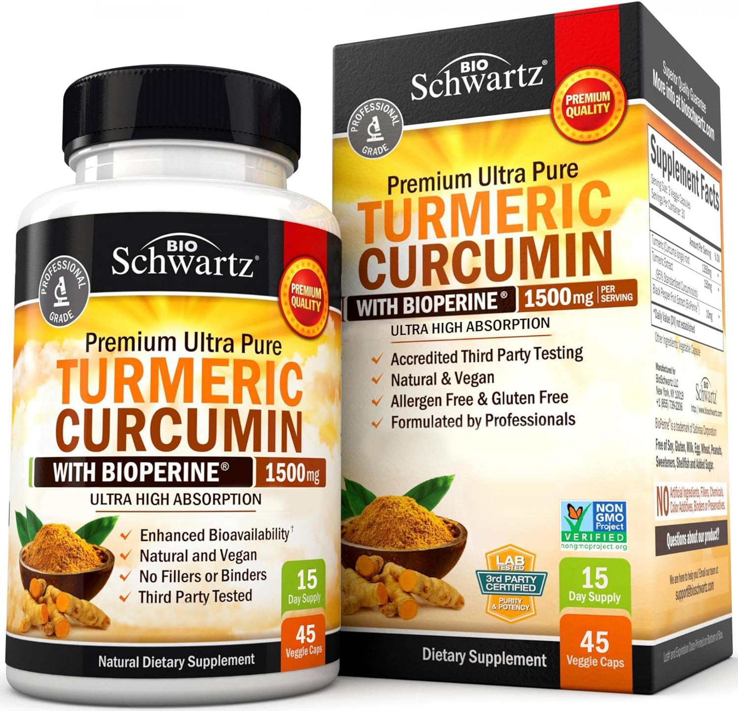 Foto 1 | Suplemento Alimenticio Bioschwartz Curcumina De Cúrcuma 1500 Mg Con Bioperine - Venta Internacional