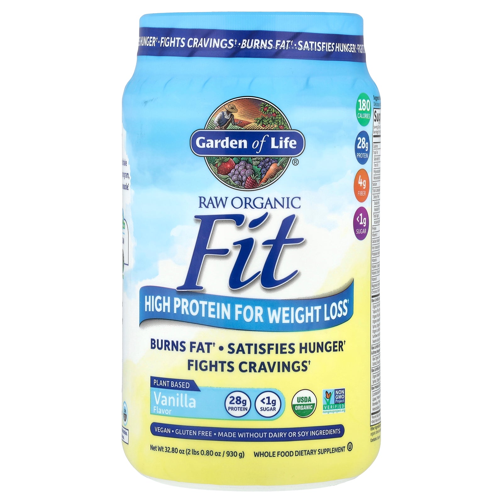 Foto 2 pulgar | Proteína En Polvo Garden Of Life Raw Organic Fit Vanilla 930 G - Venta Internacional.