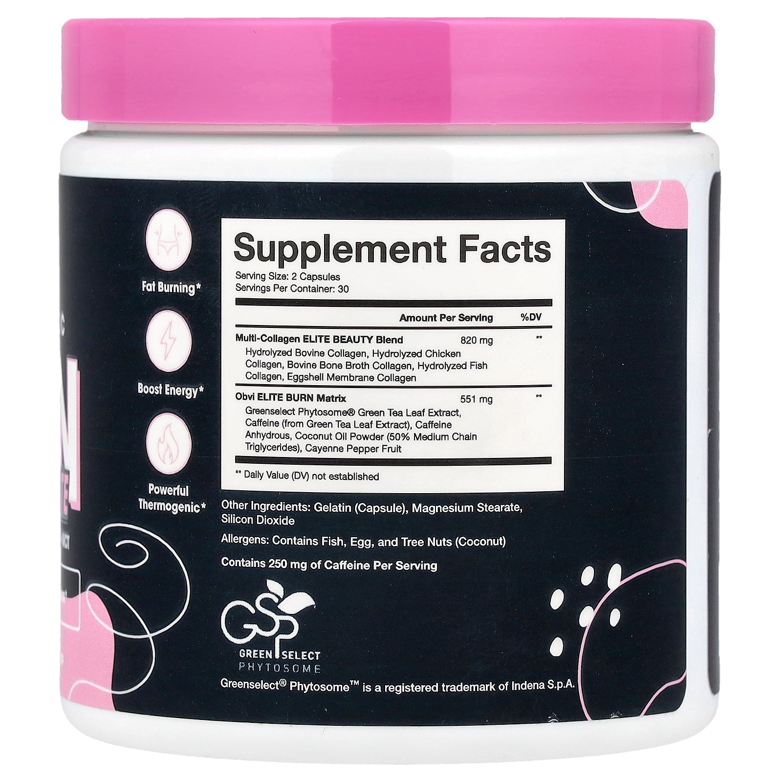 Foto 2 | Suplemento Obvi Collagenic Burn Elite 60 Cápsulas - Venta Internacional.
