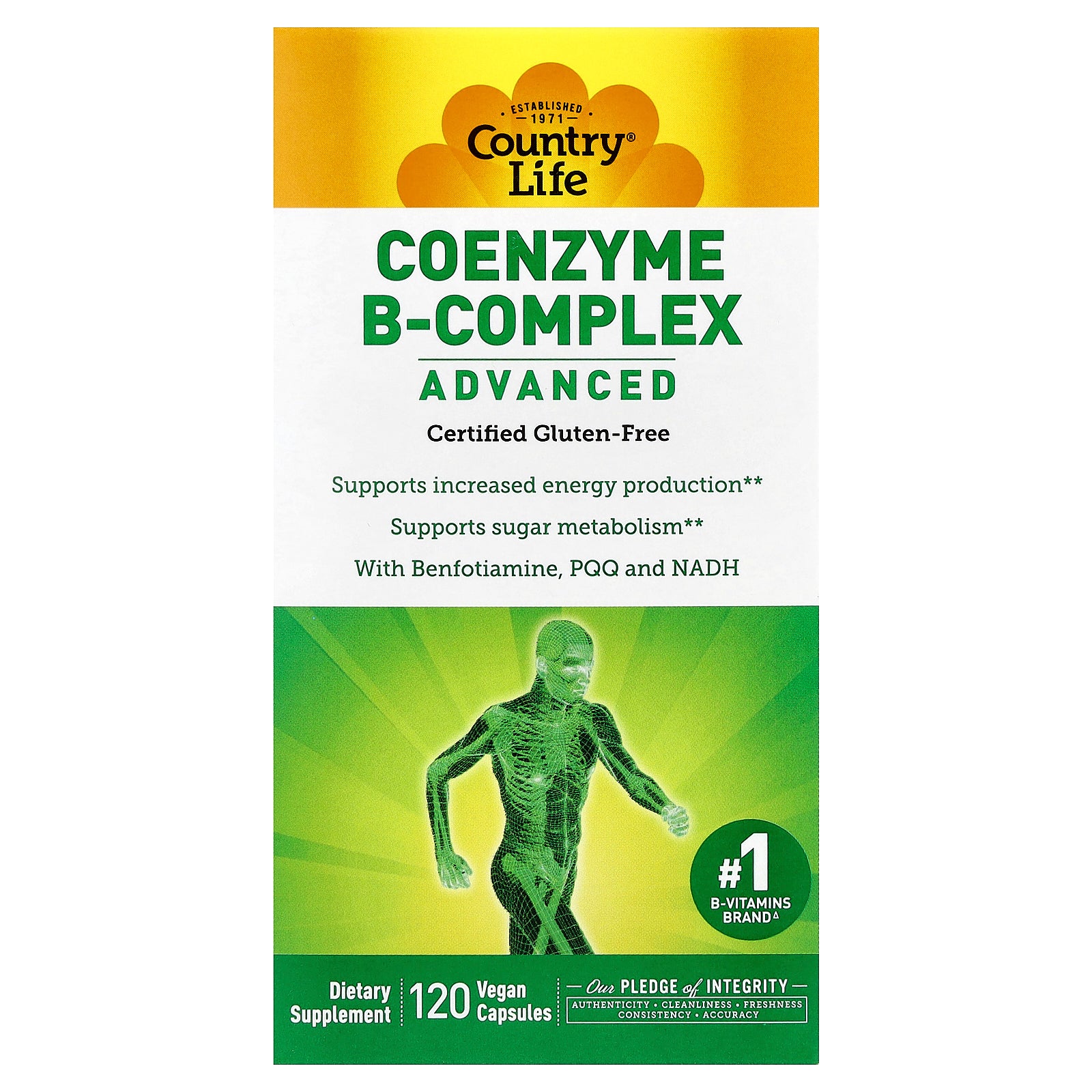 Foto 2 pulgar | Suplemento Country Life Coenzyme B-complex Advanced 120 Cápsulas - Venta Internacional.