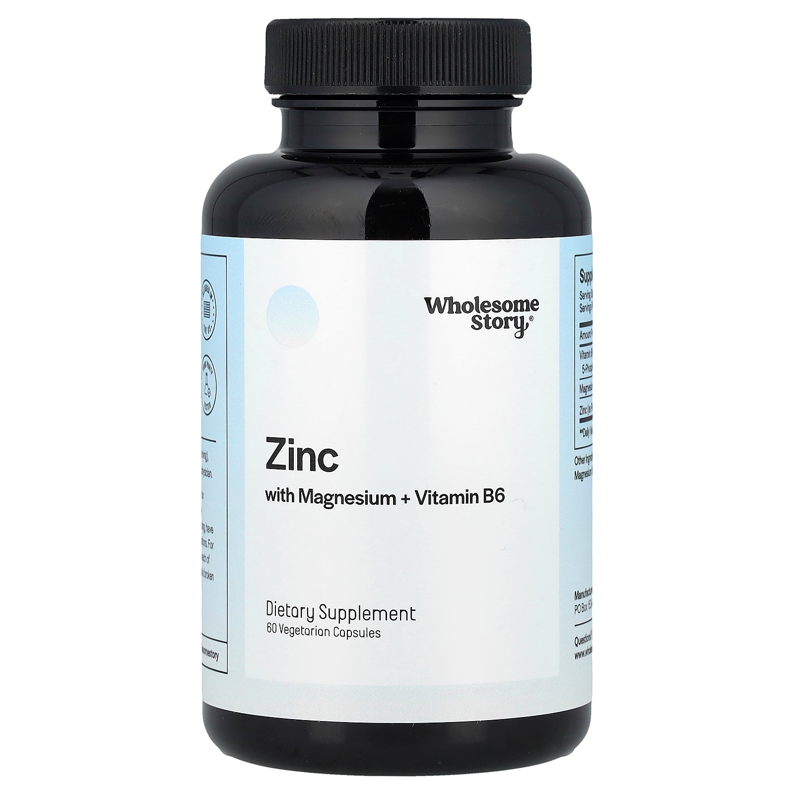 Foto 2 pulgar | Complemente Wholesome Story Zinc Con Magnesio Y Vitamina B6 60 Cápsulas - Venta Internacional.
