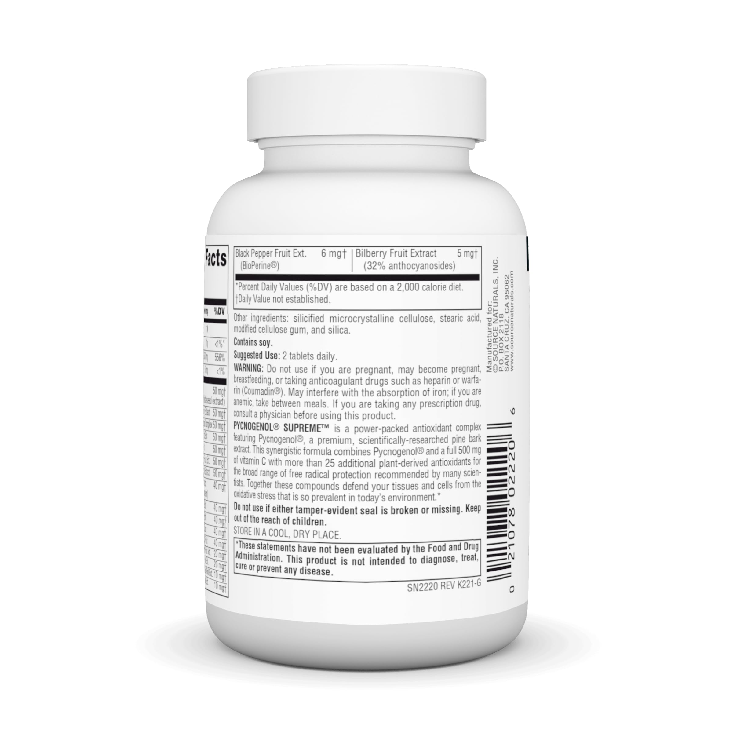Foto 4 pulgar | Supplement Source Naturals Pycnogenol Supreme 60 Comprimidos - Venta Internacional.