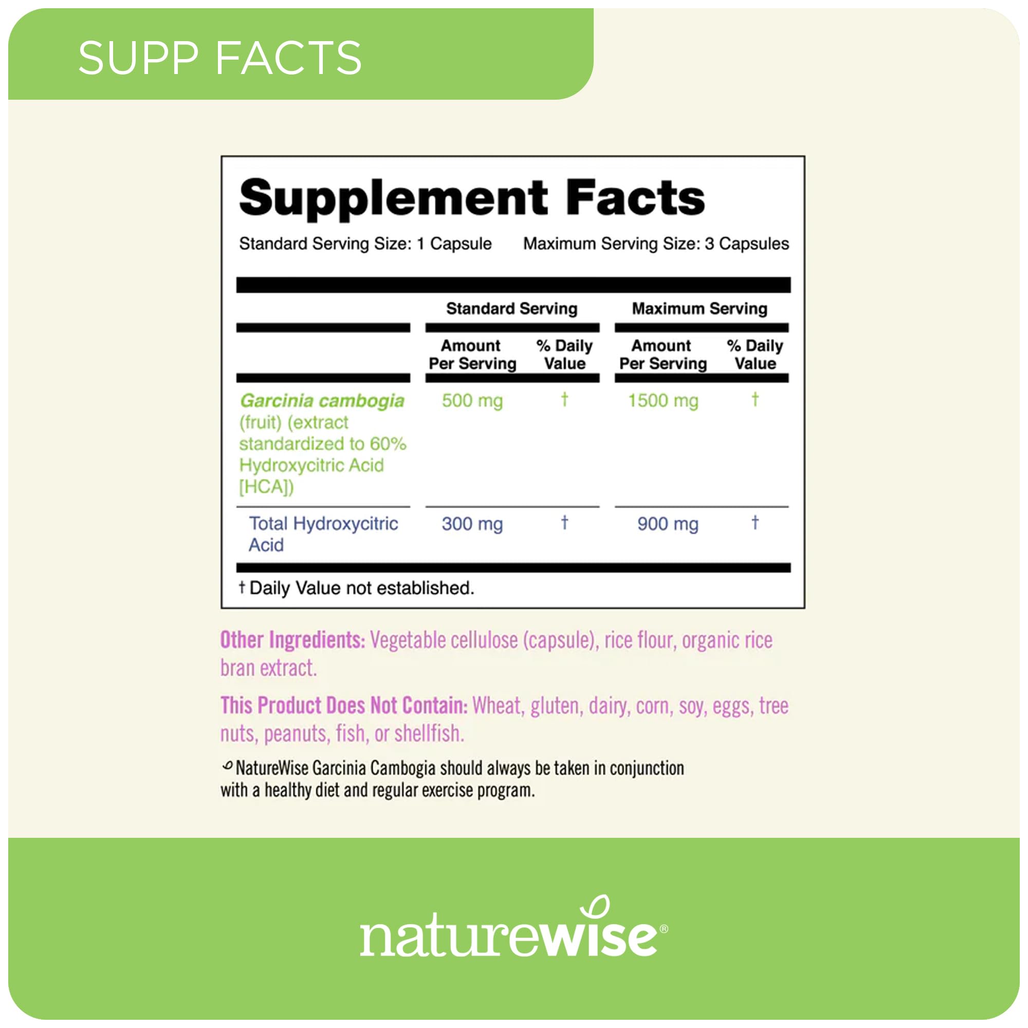 Foto 4 pulgar | Suplemento Naturewise Garcinia Cambogia 60% Hca 90 Cápsulas - Venta Internacional.