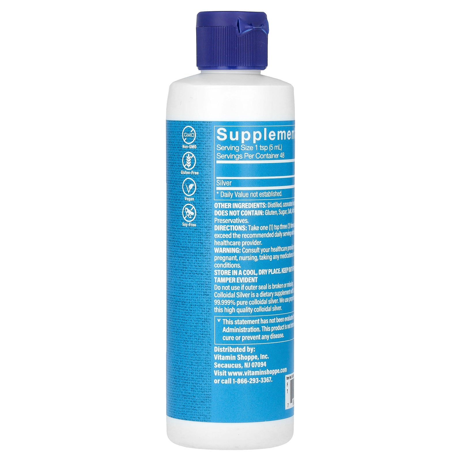 Foto 2 | Suplemento De Plata Coloidal The Vitamin Shoppe, 30 Ppm, 237 Ml - Venta Internacional.