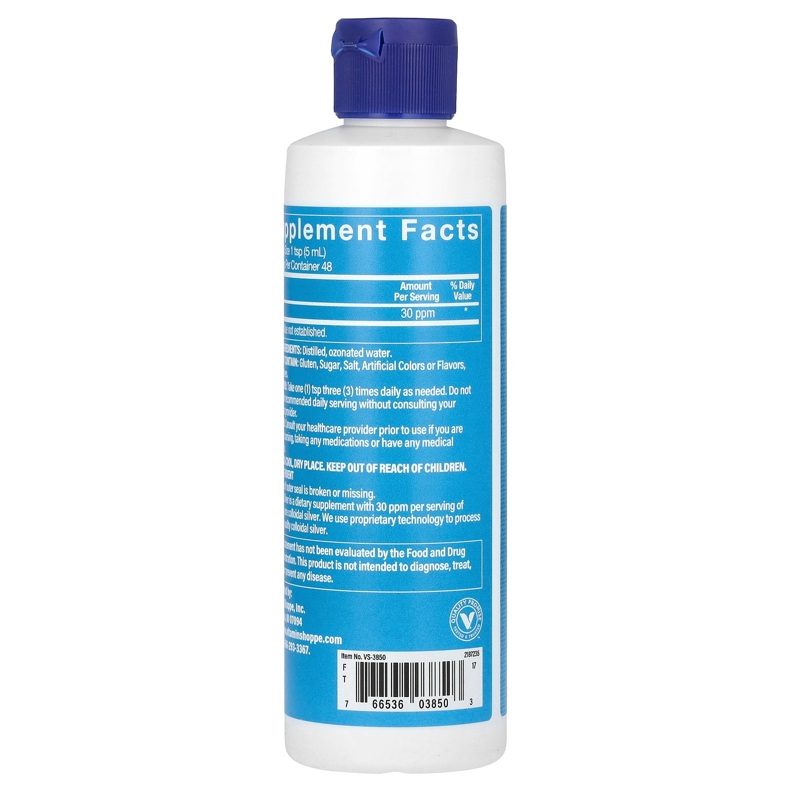Foto 4 pulgar | Suplemento De Plata Coloidal The Vitamin Shoppe, 30 Ppm, 237 Ml - Venta Internacional.
