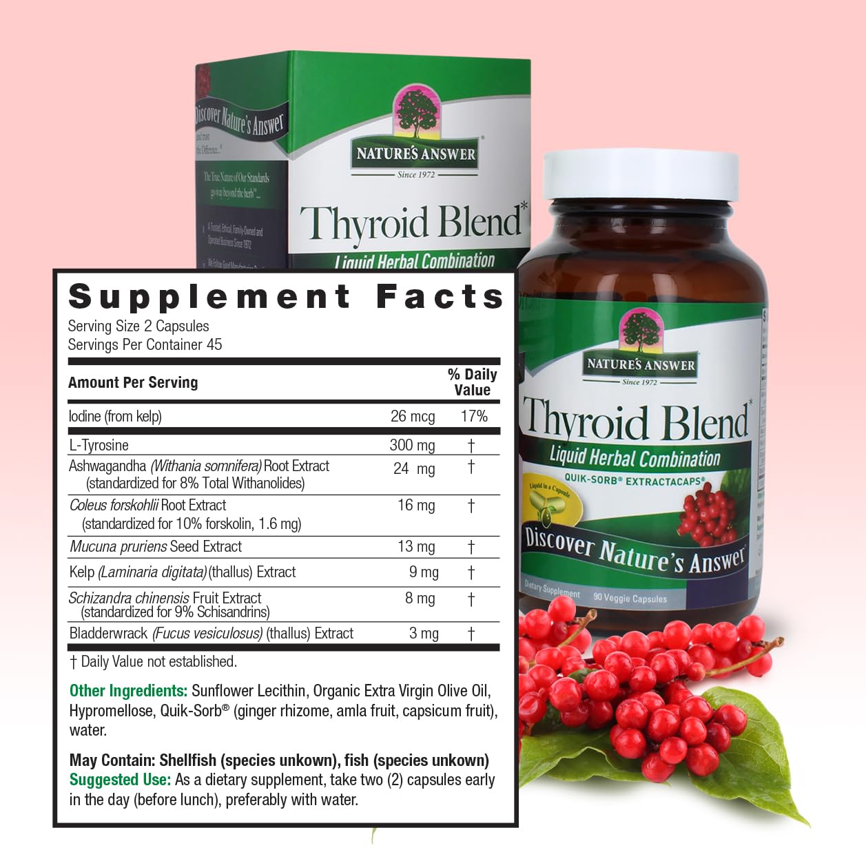 Foto 4 pulgar | Suplemento Nature's Answer Thyroid Complete 90 Cápsulas - Venta Internacional.