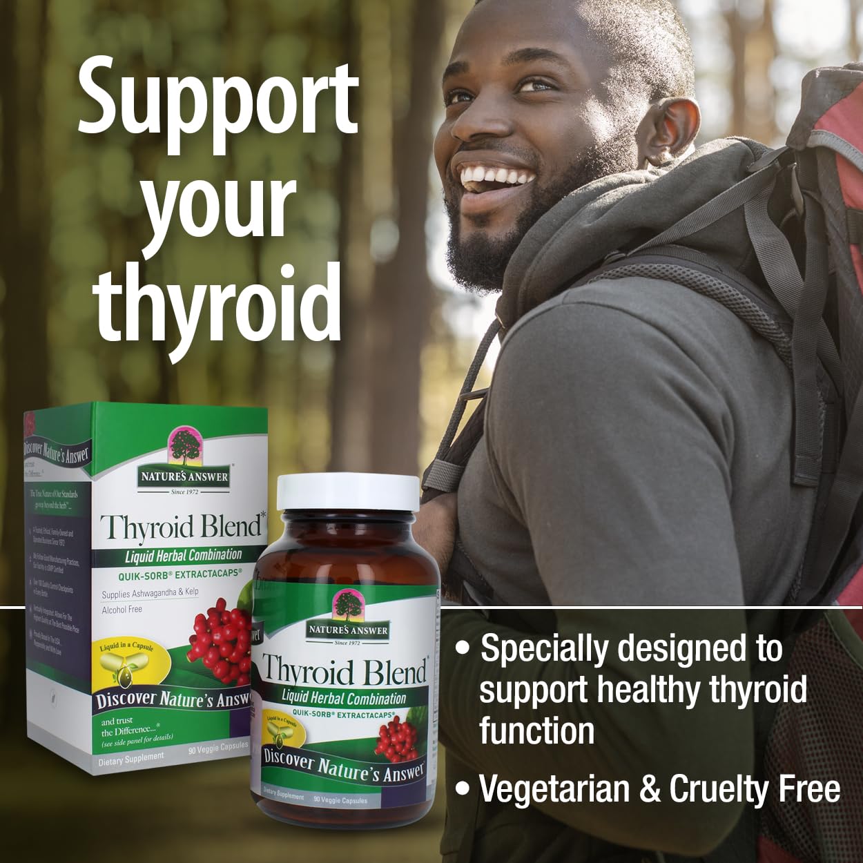 Foto 5 pulgar | Suplemento Nature's Answer Thyroid Complete 90 Cápsulas - Venta Internacional.