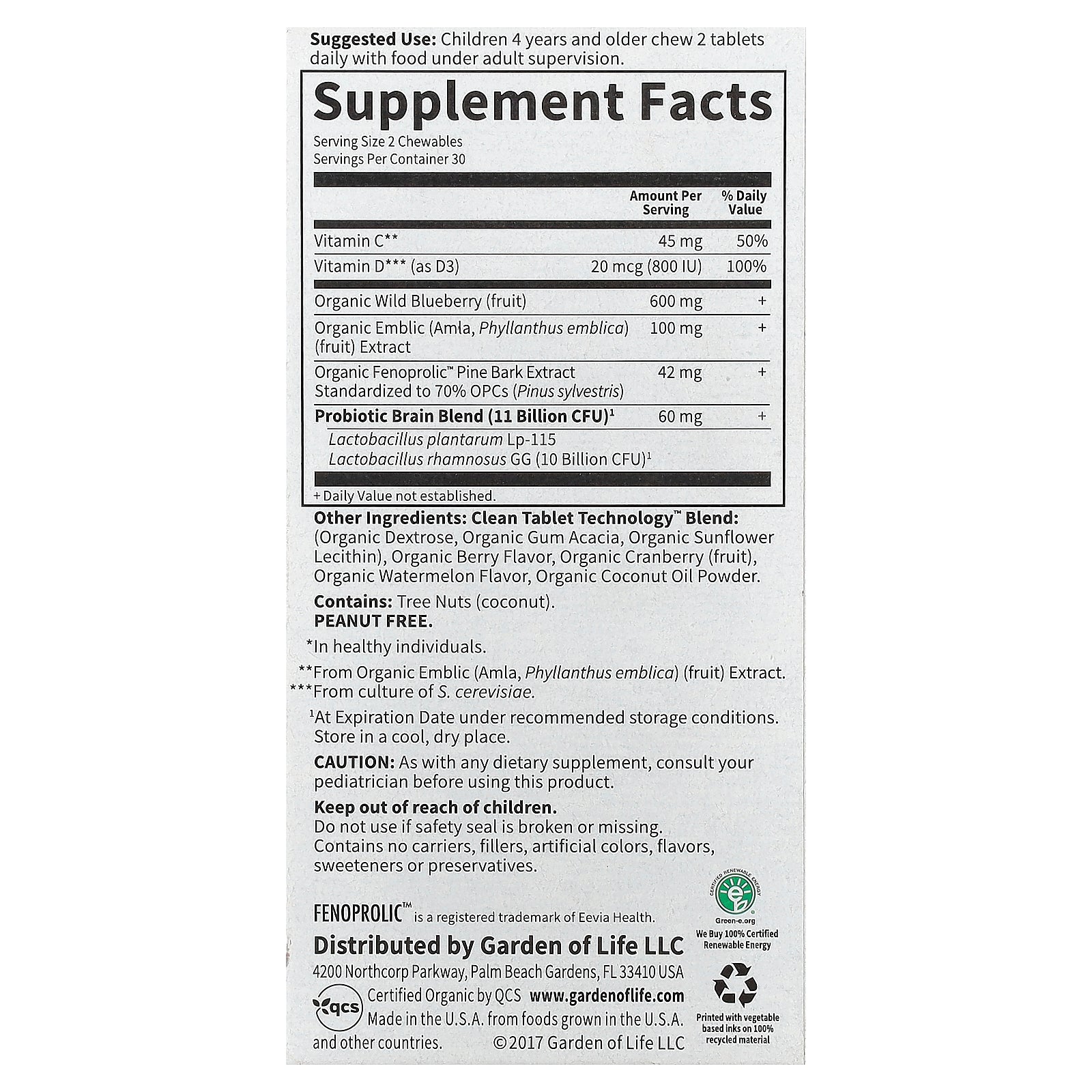 Foto 2 | Suplemento Garden Of Life Formulado Por El Dr. Brain Health Kids - Venta Internacional.