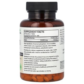 Foto 2 | Suplemento Futurebiotics De Biotina De Alta Potencia, 10,000 Mcg, 360 Tabletas - Venta Internacional.