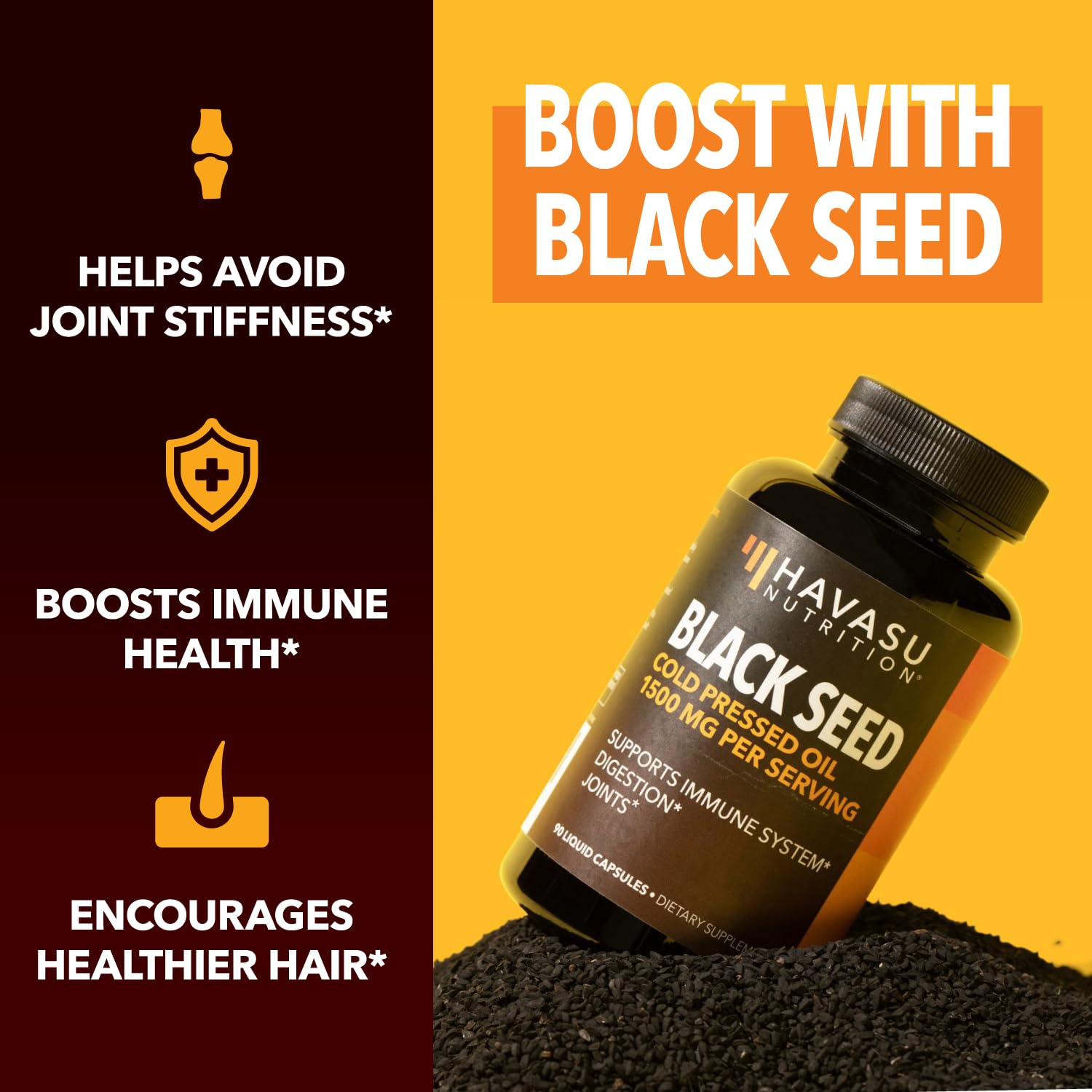 Foto 6 pulgar | Suplemento De Aceite De Semilla Negra Havasu Nutrition 1500 Mg 90 Cápsulas - Venta Internacional.