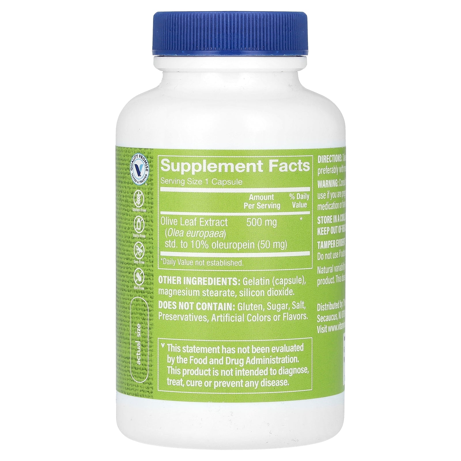 Foto 3 pulgar | Suplemento De Extracto De Hoja De Olivo De The Vitamin Shoppe, 500 Mg, 100 Cápsulas - Venta Internacional.
