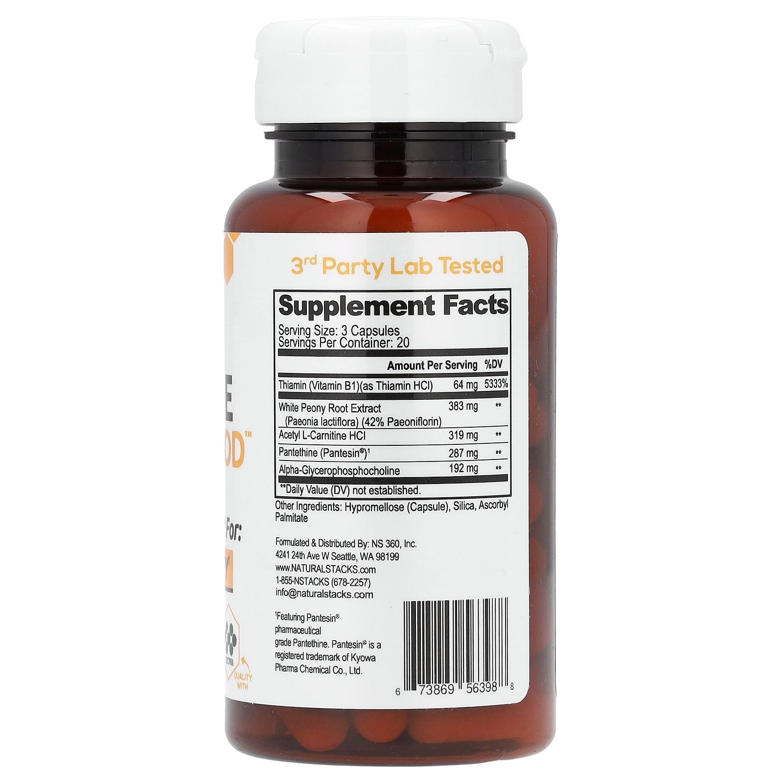 Foto 3 pulgar | Alimento Para El Cerebro Supplement Natural Stacks Con Acetilcolina, 60 Cápsulas - Venta Internacional.