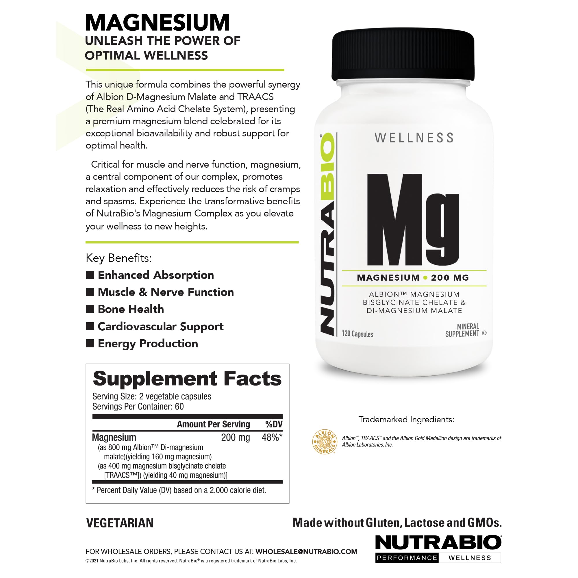 Foto 6 pulgar | Suplemento Nutrabio Glicinato De Magnesio Biglicinato 120 Cápsulas - Venta Internacional.