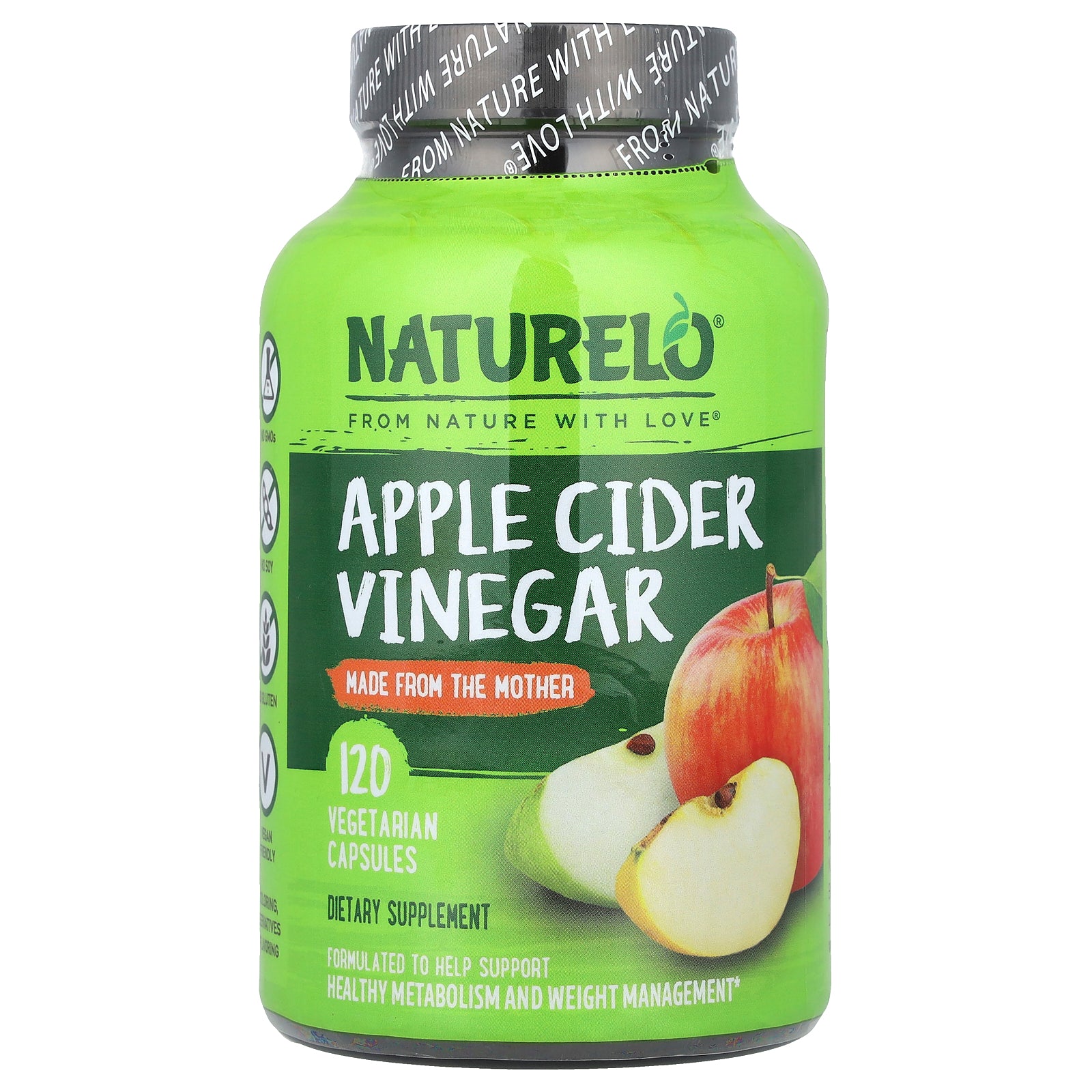 Foto 2 pulgar | Suplemento Naturelo De Vinagre De Sidra De Manzana 120 Cápsulas Vegetarianas - Venta Internacional.