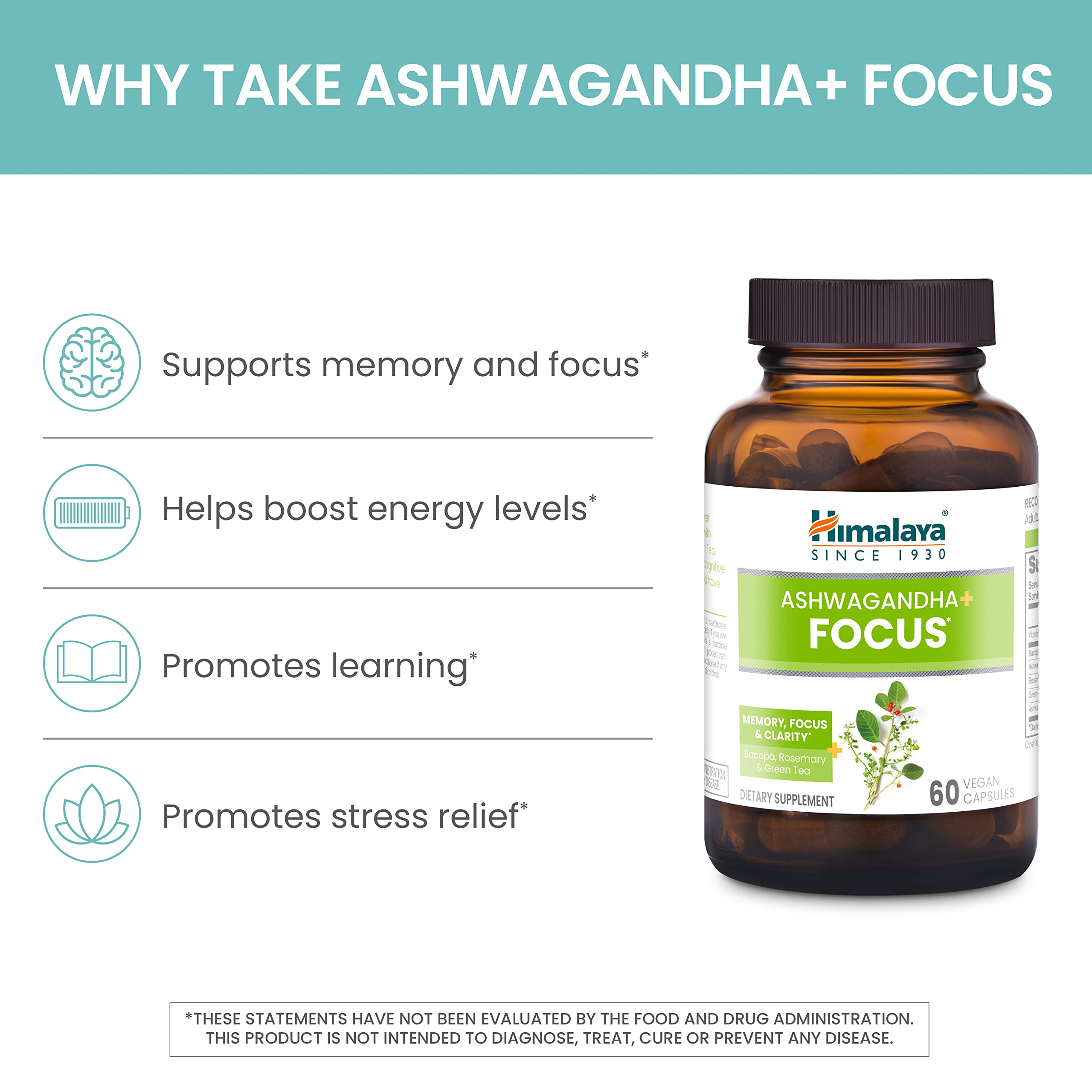 Foto 5 pulgar | Suplemento Himalaya Ashwagandha+ Focus Memory 60 Cápsulas - Venta Internacional.