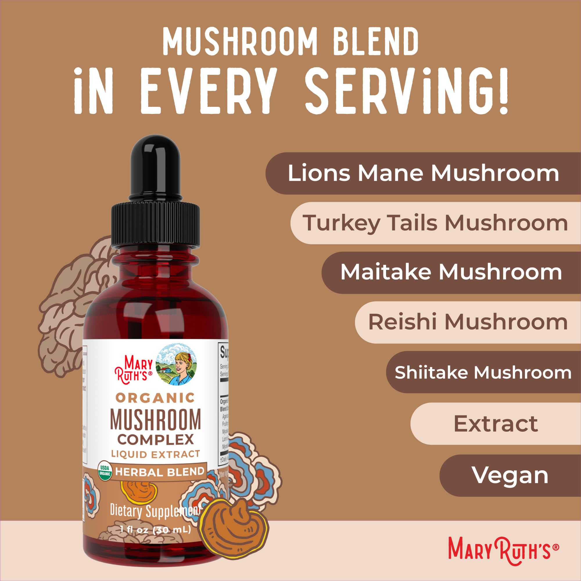 Foto 8 pulgar | Mushroom Complex MaryRuth Organics 30 ml-Venta Internacional