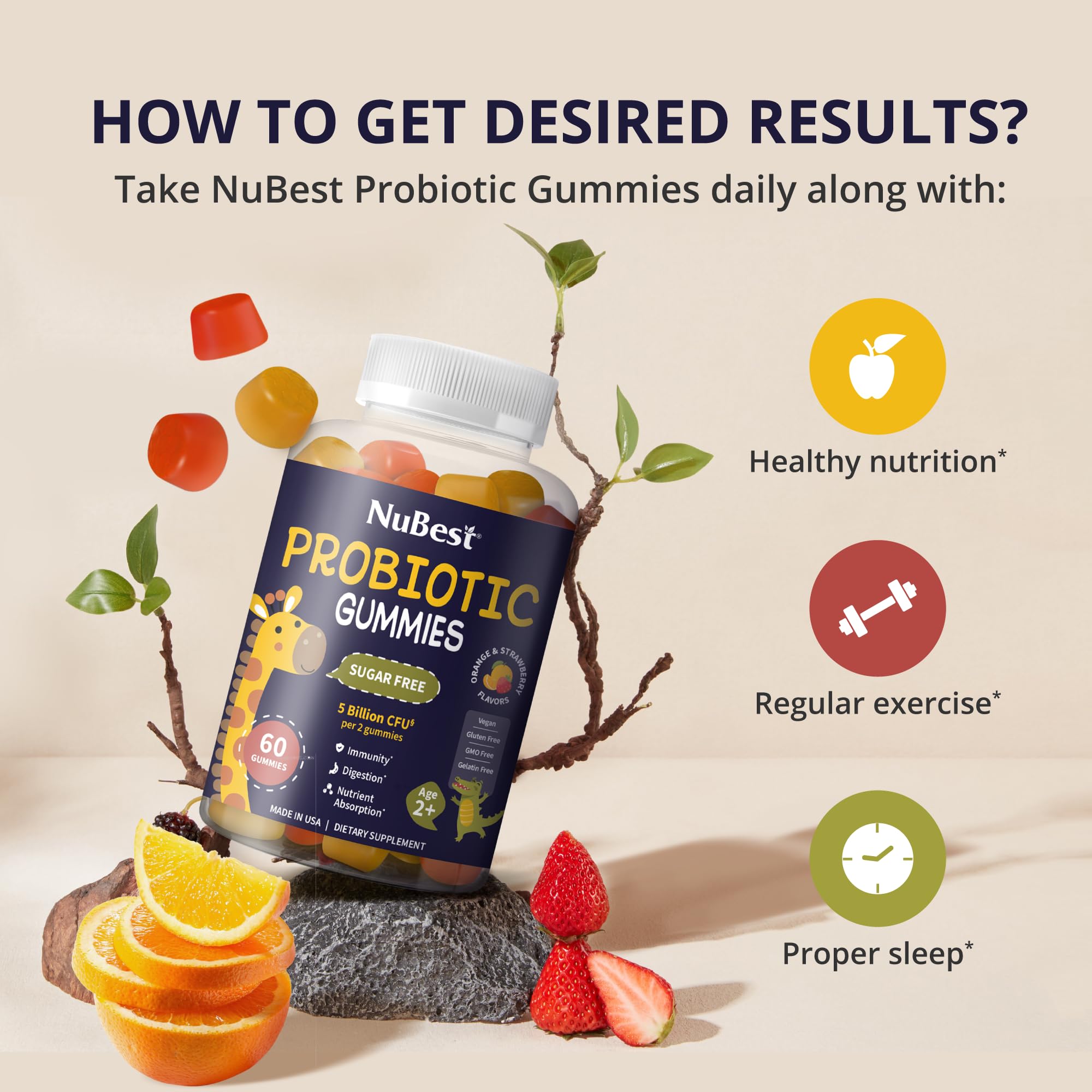 Foto 7 pulgar | Gomitas Probióticas Nubest Para La Salud Digestiva E Intestinal 60 Unidades - Venta Internacional.