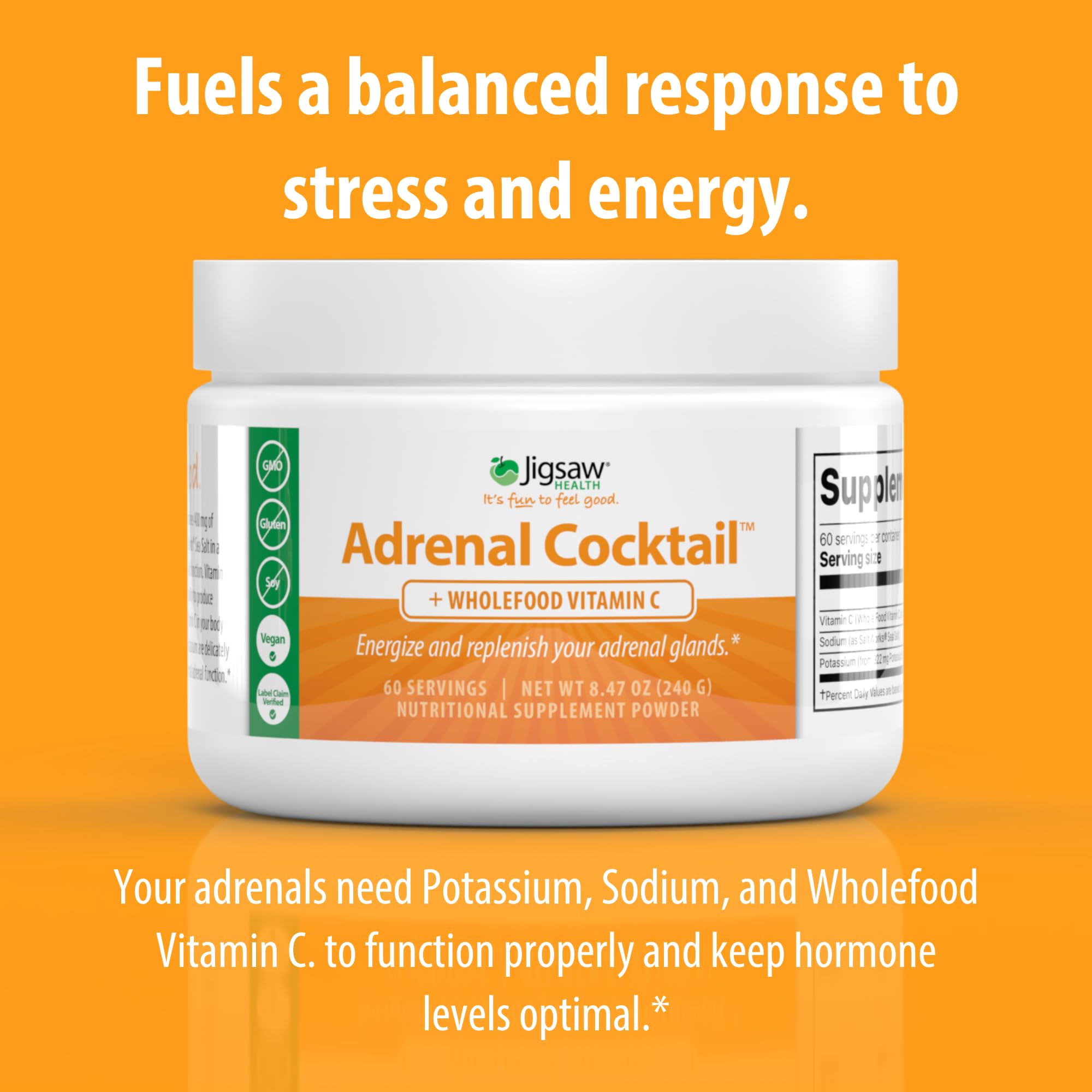 Foto 5 pulgar | Suplemento Jigsaw Health Adrenal Cocktail con Vitamina C 60 Porciones - Venta Internacional