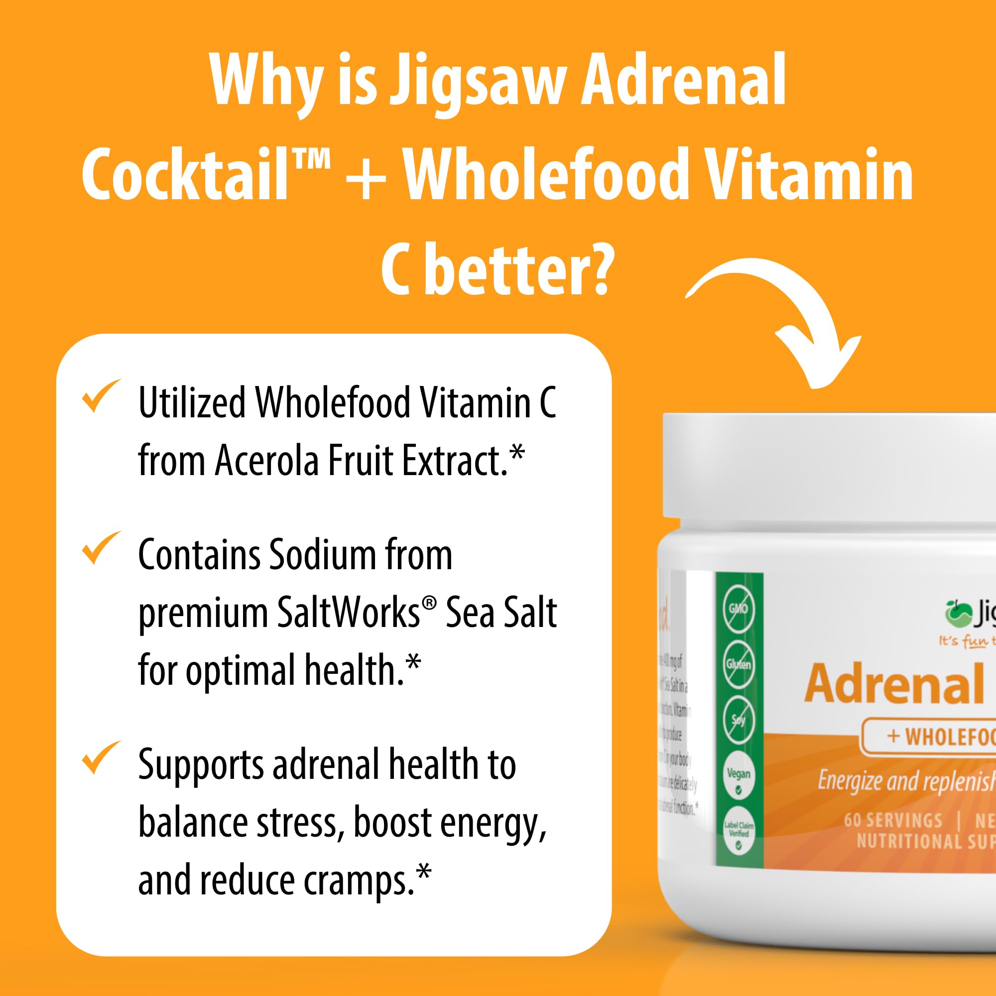 Foto 6 pulgar | Suplemento Jigsaw Health Adrenal Cocktail con Vitamina C 60 Porciones - Venta Internacional