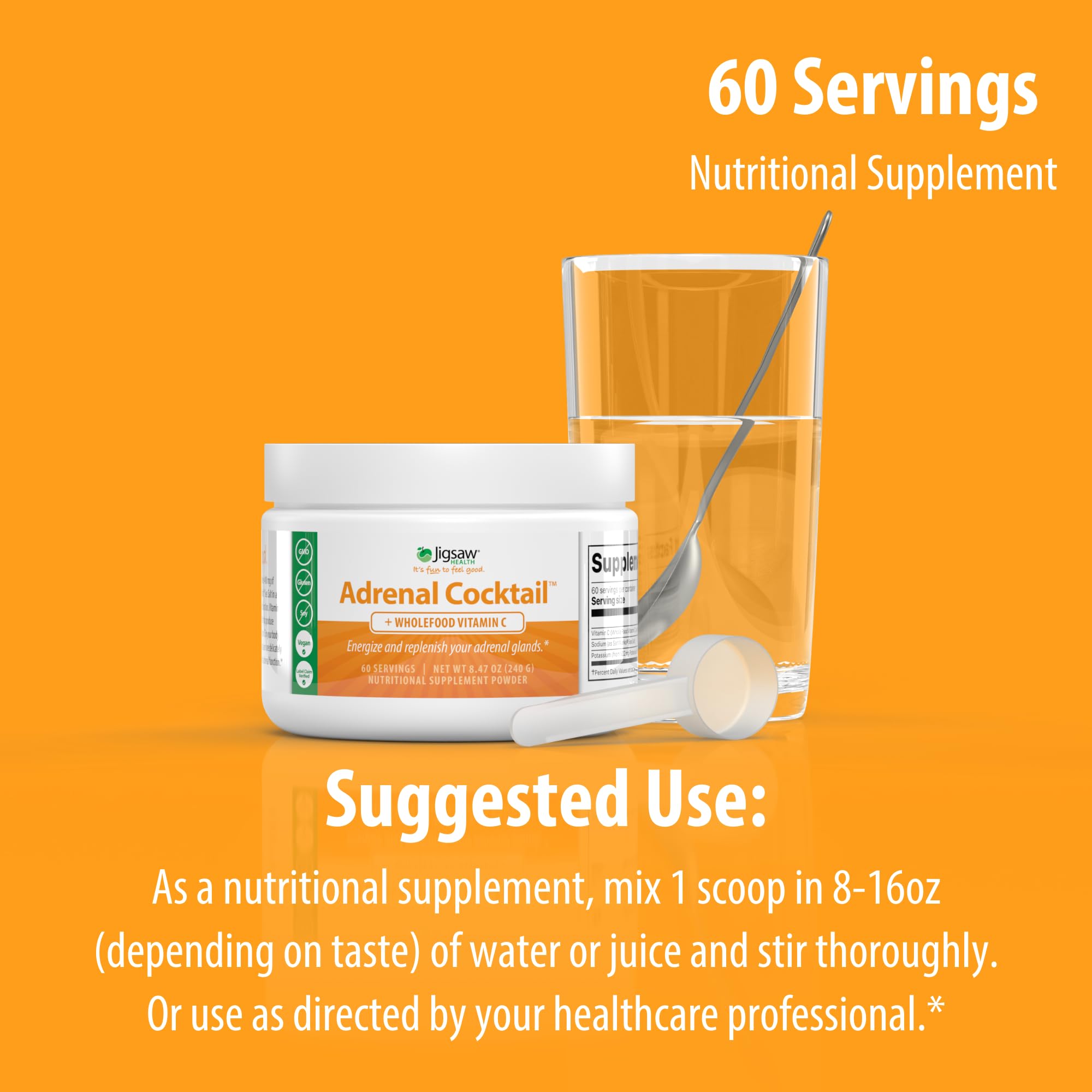 Foto 8 pulgar | Suplemento Jigsaw Health Adrenal Cocktail con Vitamina C 60 Porciones - Venta Internacional