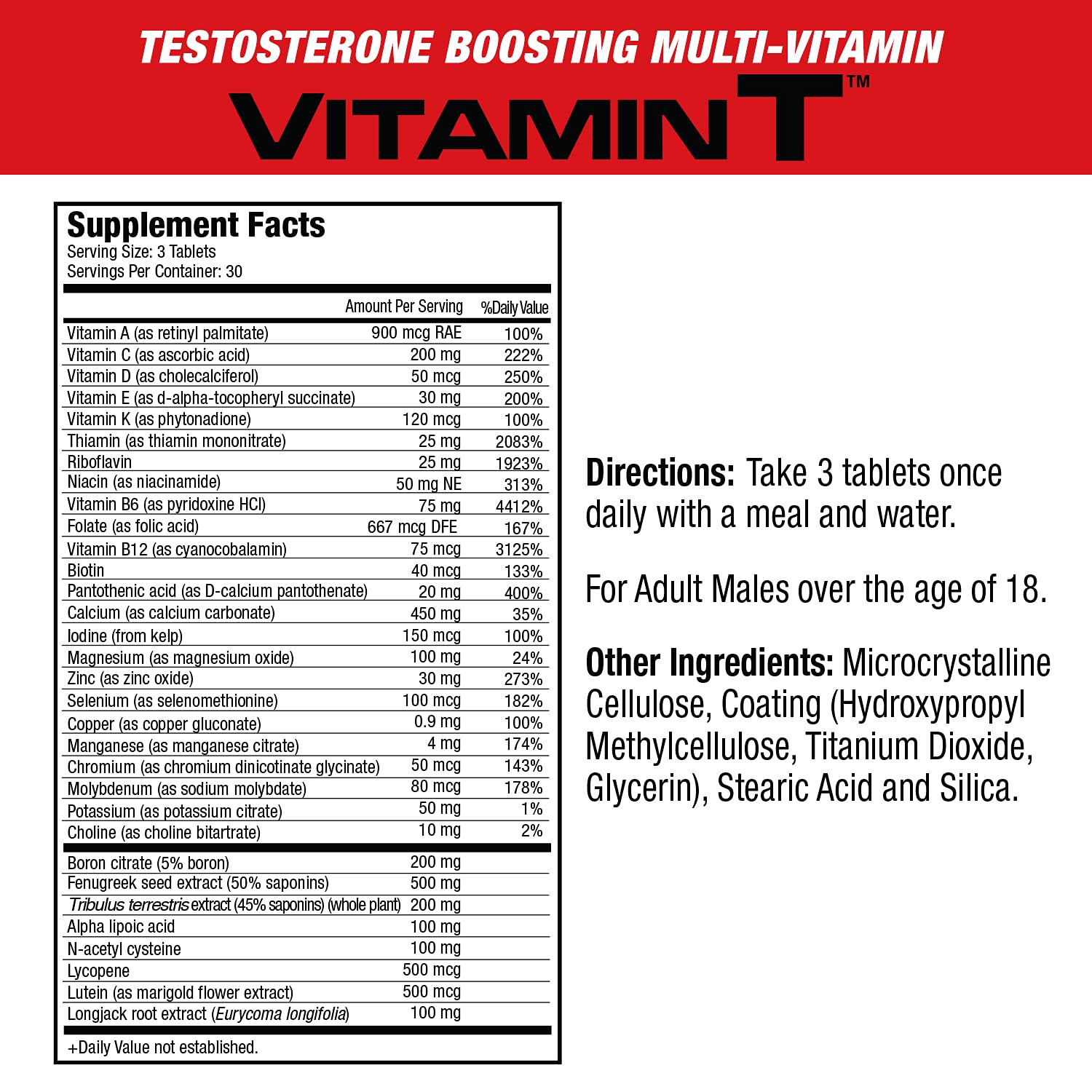 Foto 3 pulgar | Multivitamínico MuscleMeds Vitamin T Daily Complete para Hombres 90 Unidades - Venta Internacional