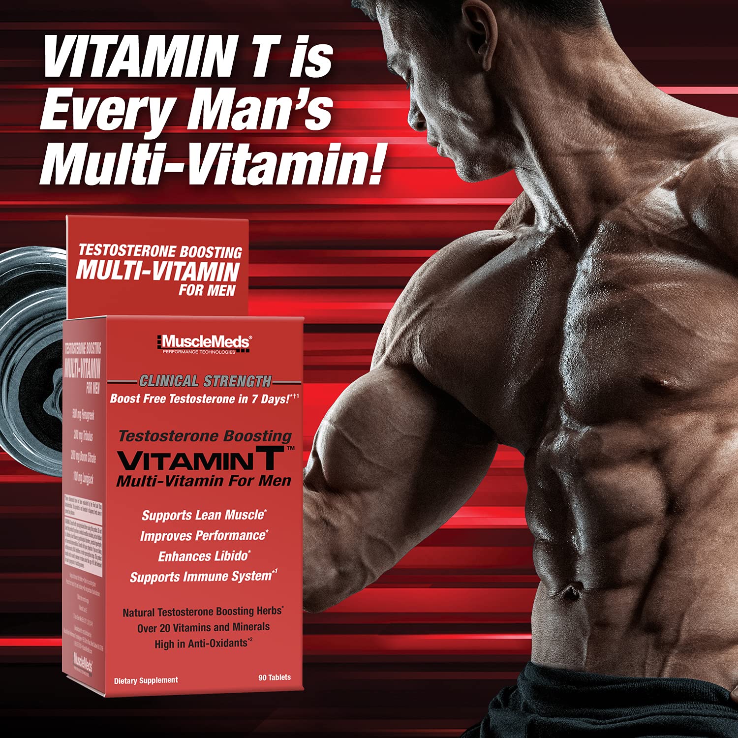 Foto 5 | Multivitamínico MuscleMeds Vitamin T Daily Complete para Hombres 90 Unidades - Venta Internacional