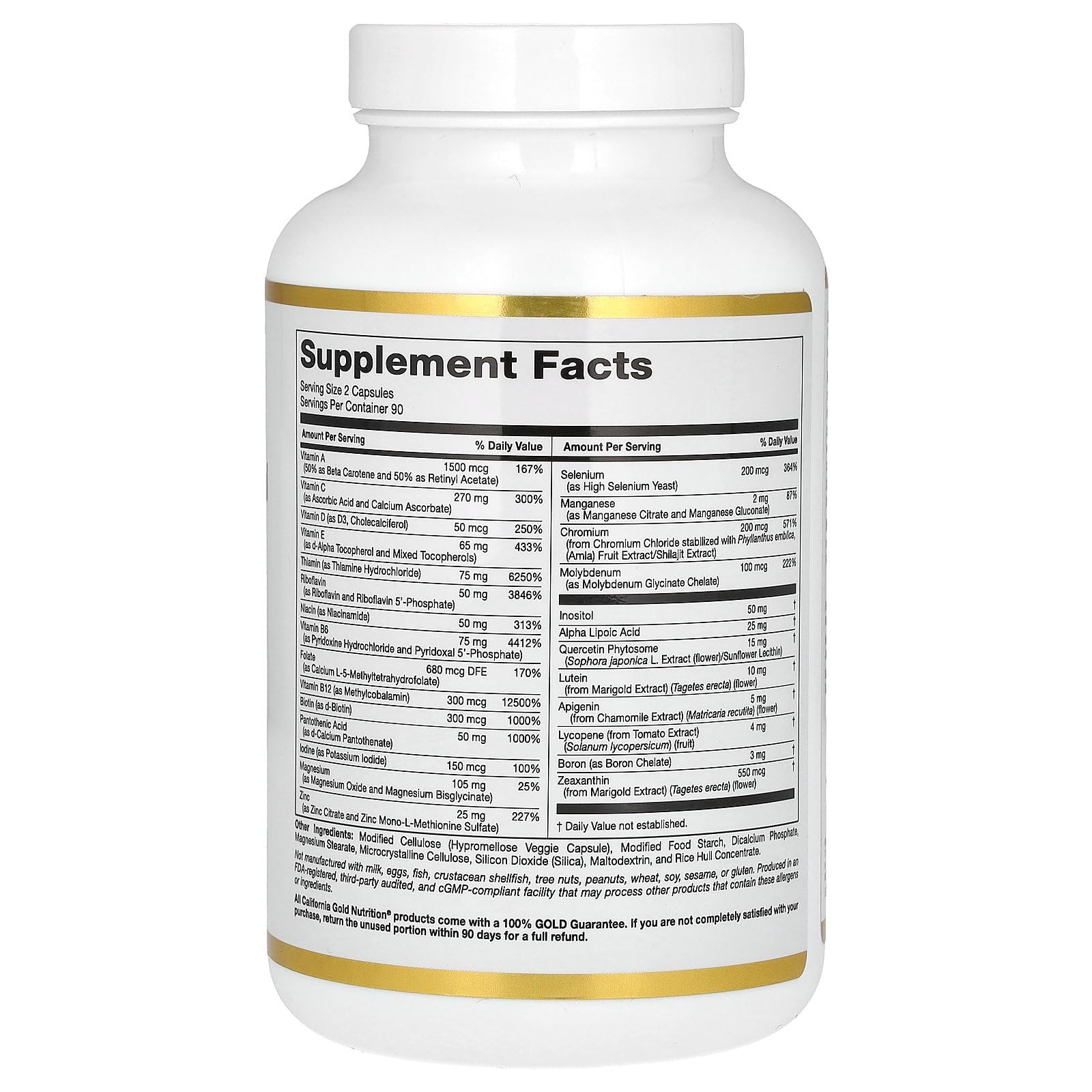 Foto 3 pulgar | Suplemento Multivitamínico California Gold Nutrition 180 Cápsulas - Venta Internacional
