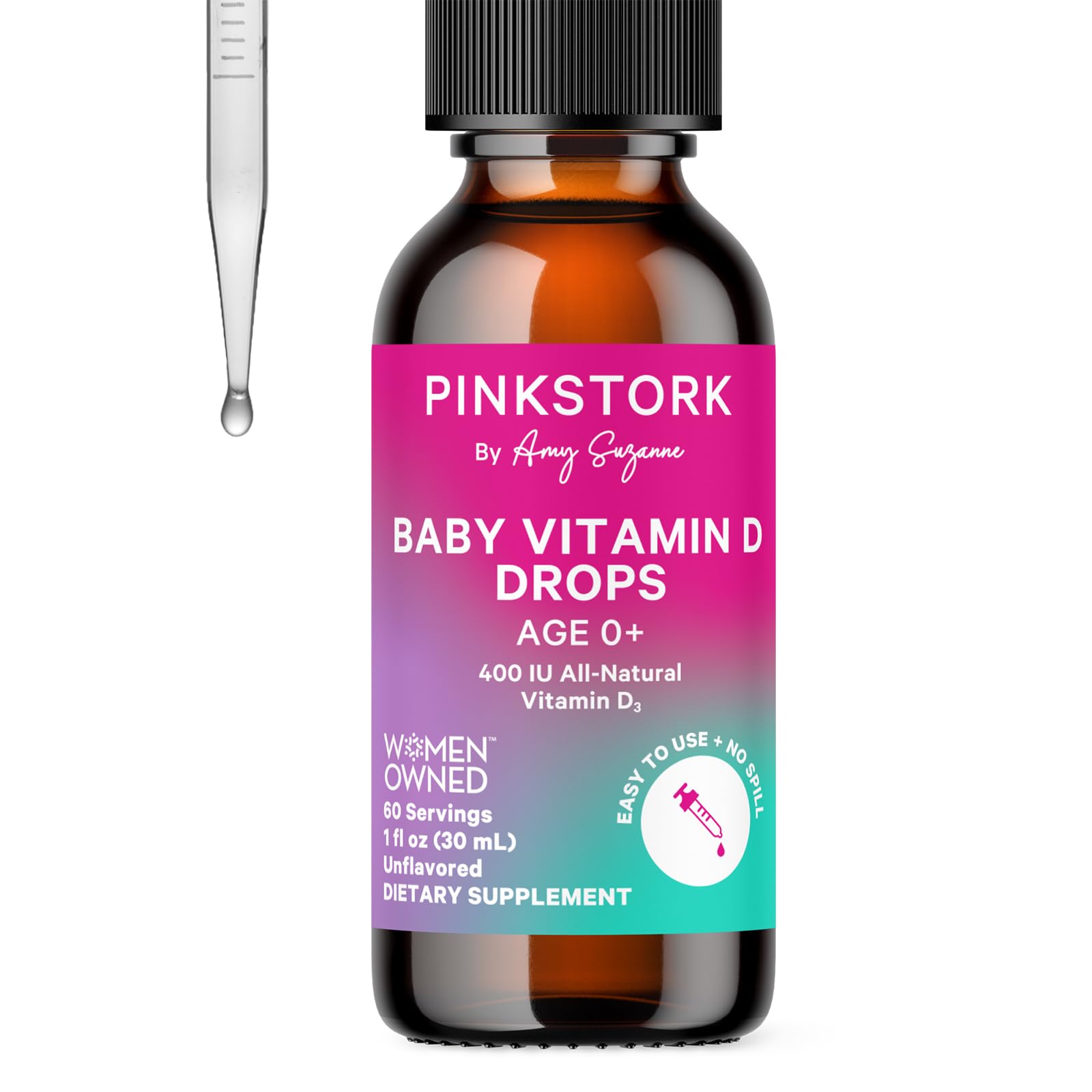 Foto 2 pulgar | Gotas De Vitamina D Pink Stork Baby 400 Ui Para Bebés 30 Ml - Venta Internacional.