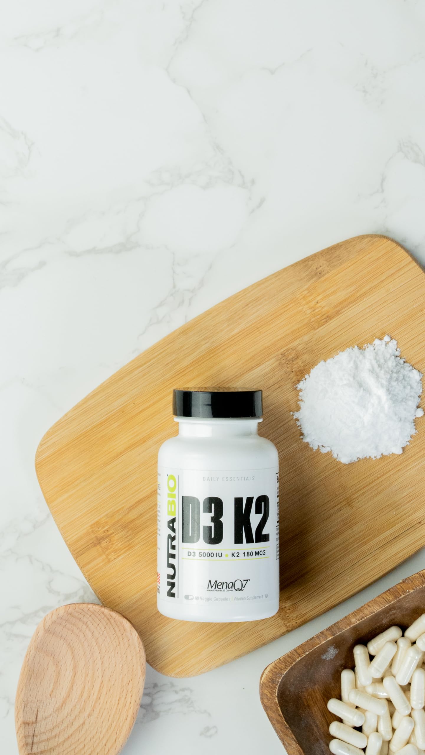 Foto 5 pulgar | Suplemento Nutrabio de Vitamina D3 K2 5000 Ui 180 Mcg 60 Cápsulas - Venta Internacional
