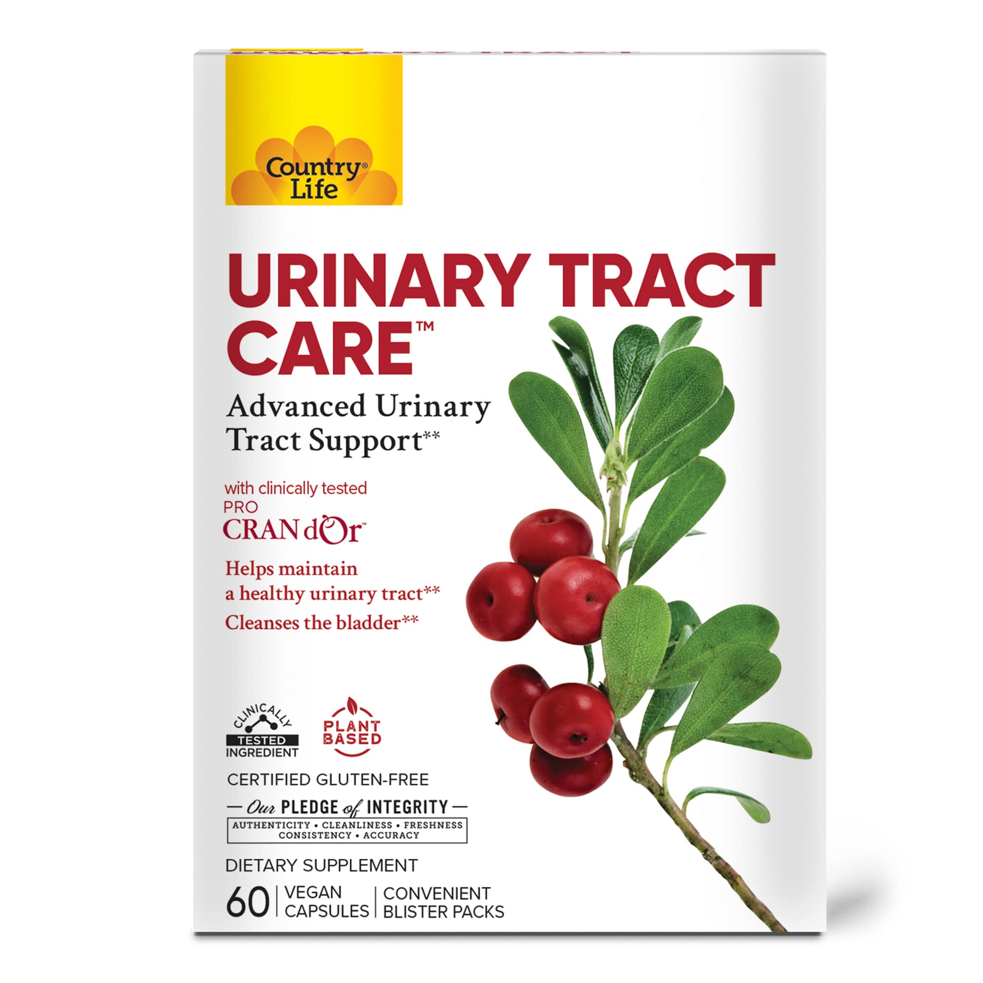 Foto 2 pulgar | Suplemento Country Life Urinary Tract Care 60 Cápsulas Veganas - Venta Internacional