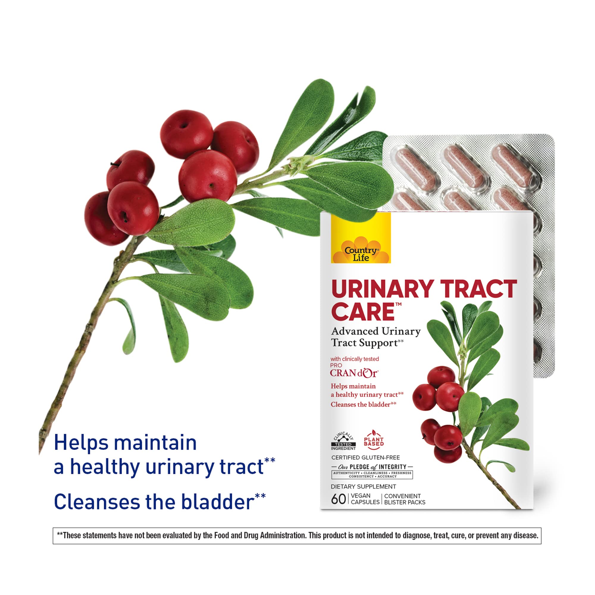 Foto 4 pulgar | Suplemento Country Life Urinary Tract Care 60 Cápsulas Veganas - Venta Internacional