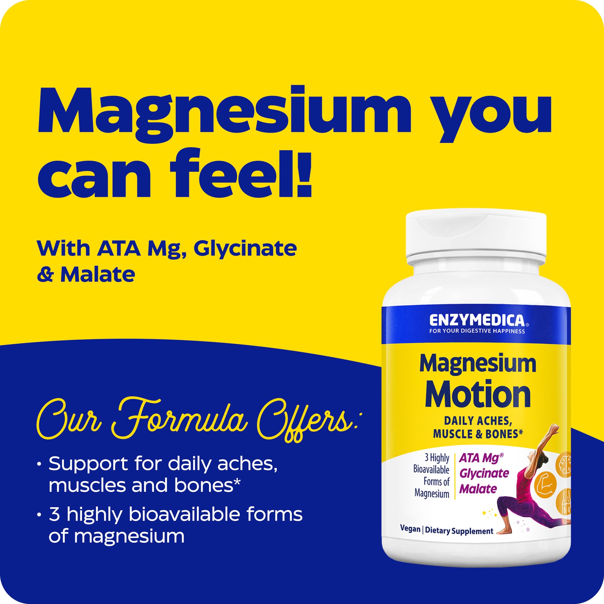 Foto 2 | Suplemento Enzymedica Magnesium Motion 60 Cápsulas - Venta Internacional
