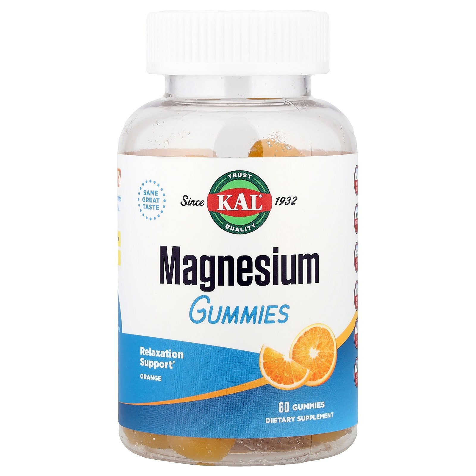 Foto 2 pulgar | Suplemento de Magnesio Kal Sabor Naranja 60 Gomitas - Venta Internacional