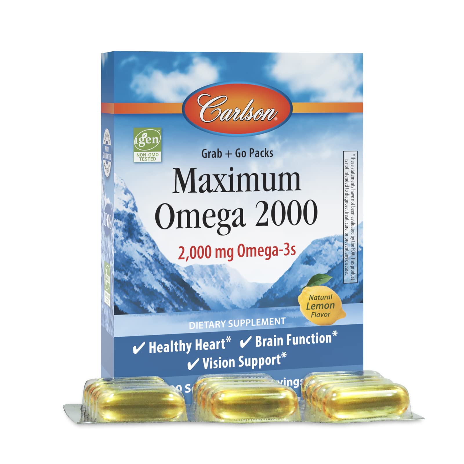 Foto 1 | Suplemento de Aceite de Pescado Carlson Maximum Omega 2000 30 Cápsulas - Venta Internacional