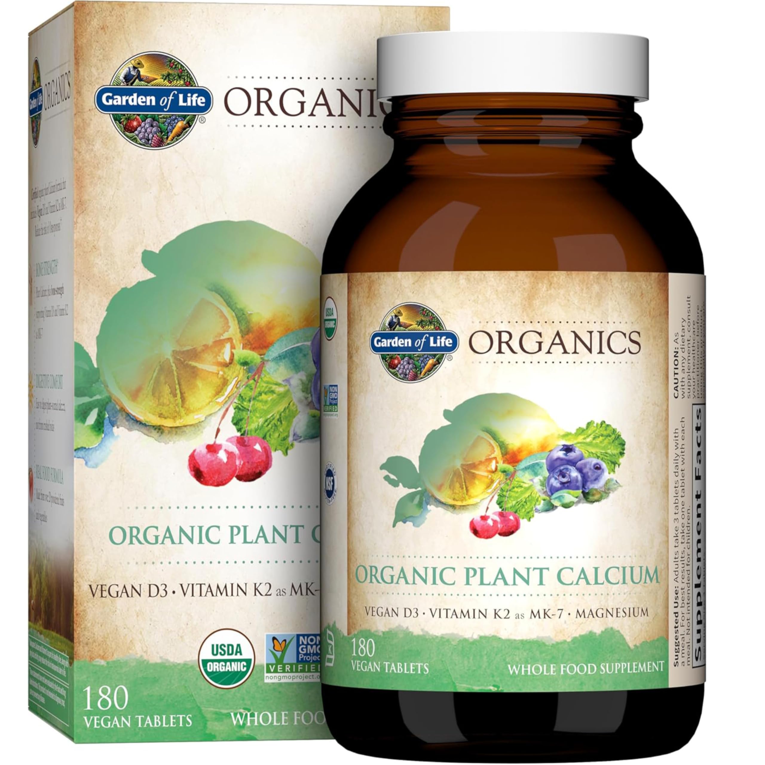 Foto 2 pulgar | Suplemento Garden Of Life Organics Plant Calcium 60 Comprimidos - Venta Internacional