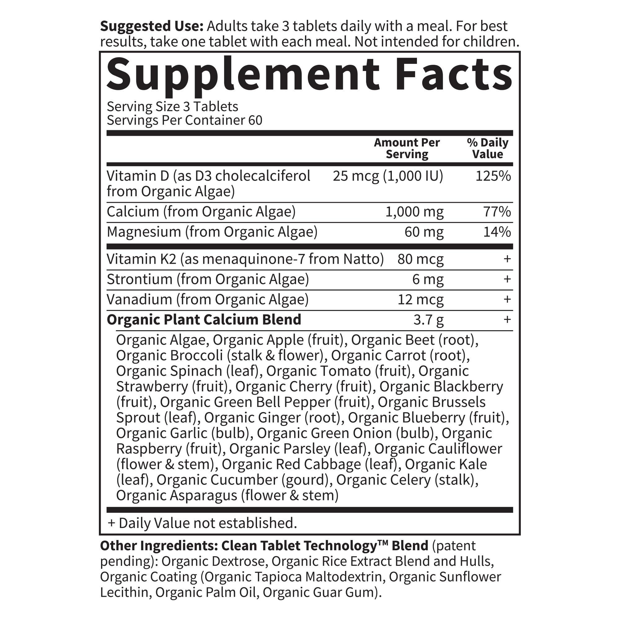 Foto 7 pulgar | Suplemento Garden Of Life Organics Plant Calcium 60 Comprimidos - Venta Internacional