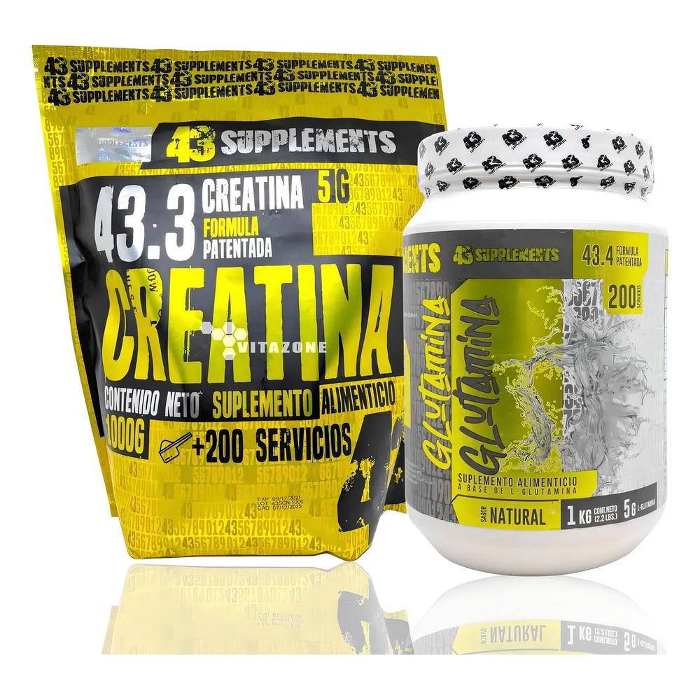 Foto 2 pulgar | Creatina Y Glutamina 43 Supplements De 1 Kg 200 Servicios