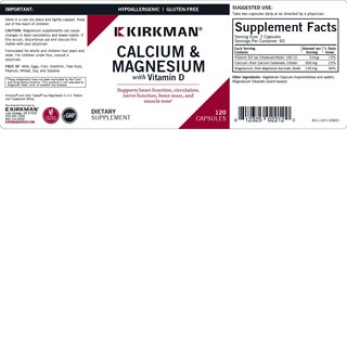 Foto 3 | Calcio y Magnesio Kirkman 120 Cápsulas-Venta Internacional