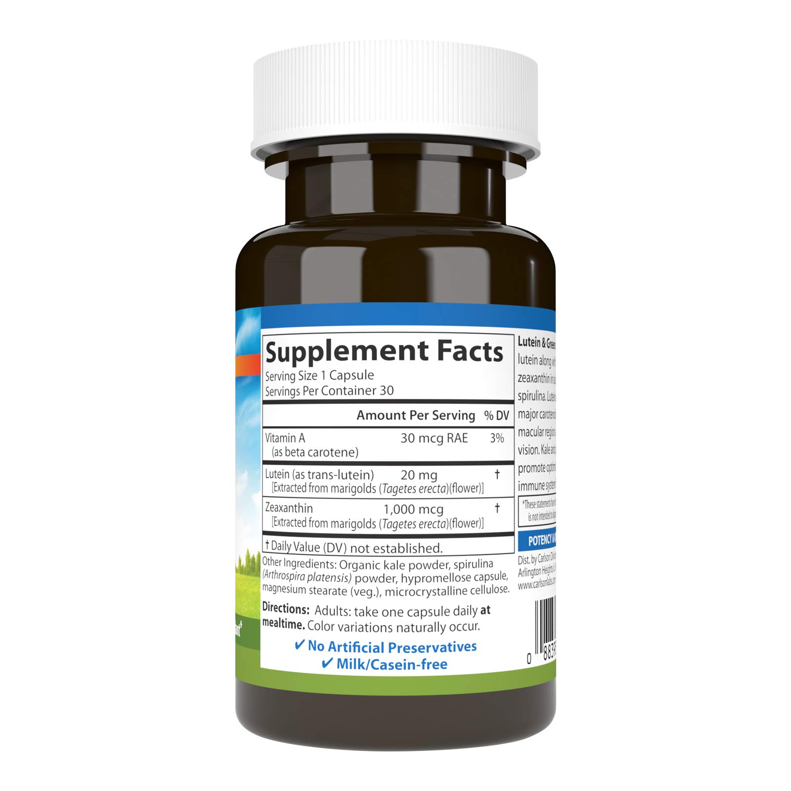 Foto 4 pulgar | Suplemento Carlson Lutein & Greens 30 Cápsulas - Venta Internacional