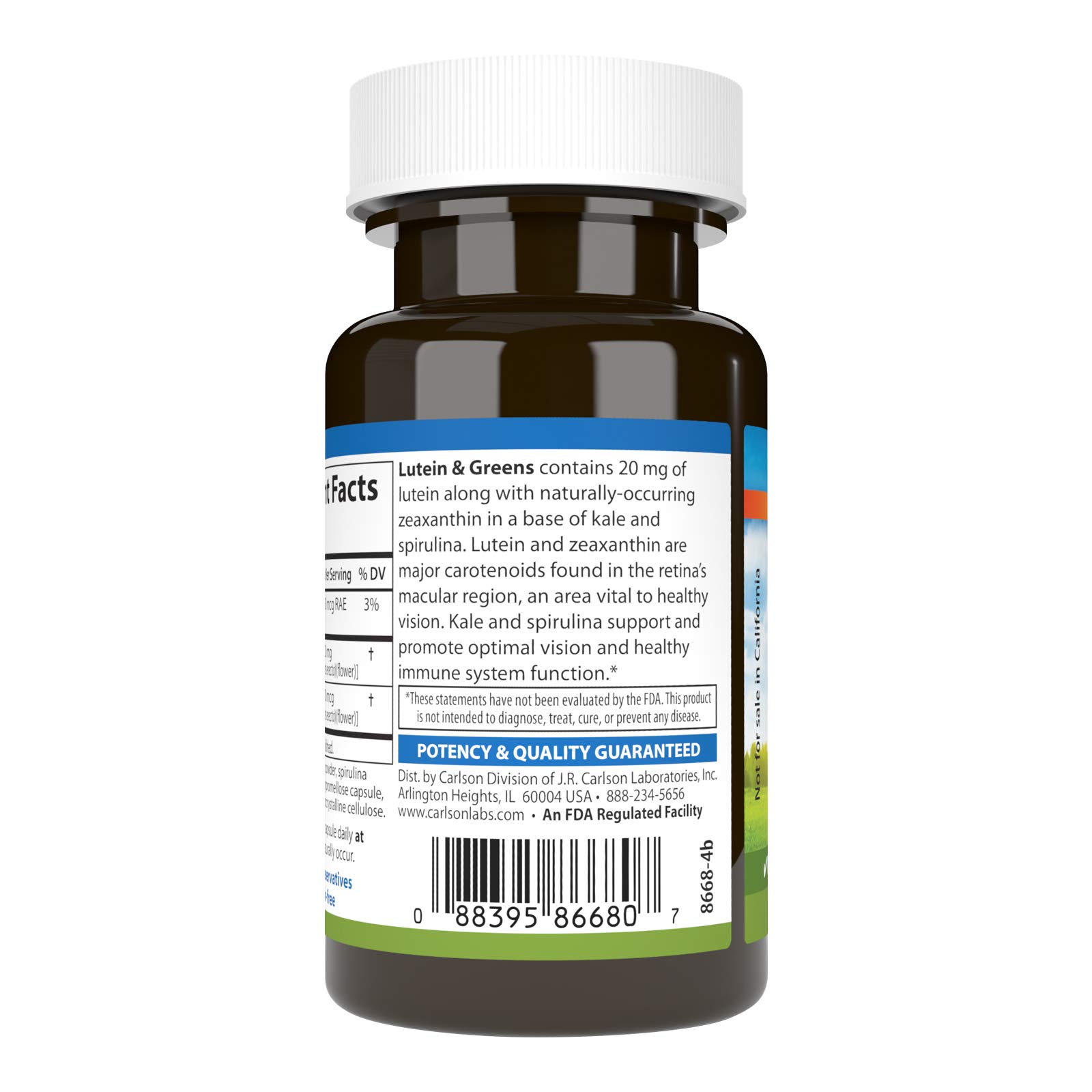 Foto 5 pulgar | Suplemento Carlson Lutein & Greens 30 Cápsulas - Venta Internacional