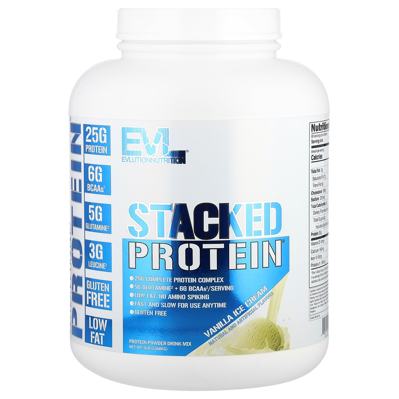 Foto 2 pulgar | Helado De Vainilla Apilado Con Proteína En Polvo Evlution Nutrition, 2,27 Kg - Venta Internacional.