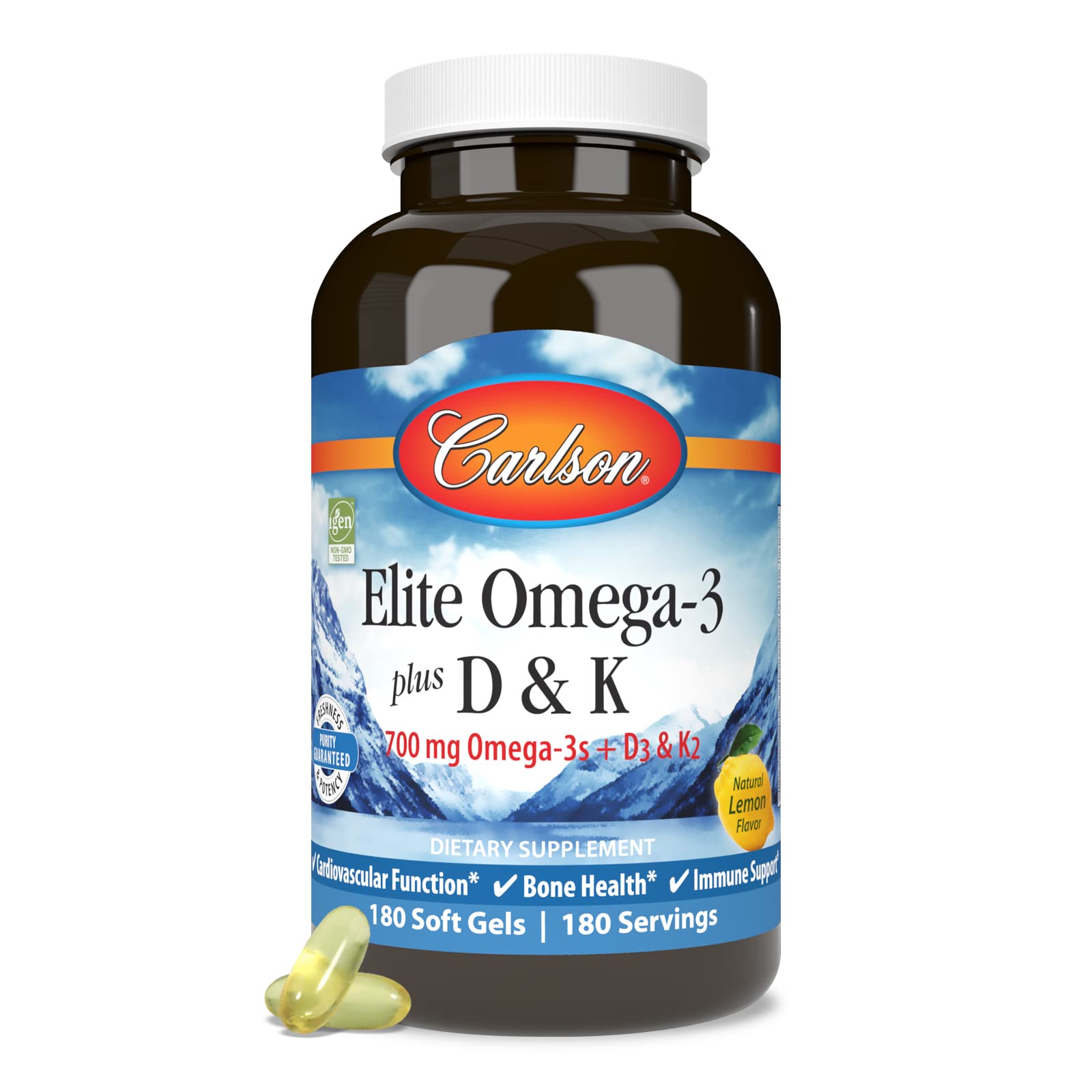 Foto 3 pulgar | Suplemento Carlson Elite Omega-3 Plus D & K 180 Cápsulas- Venta Internacional