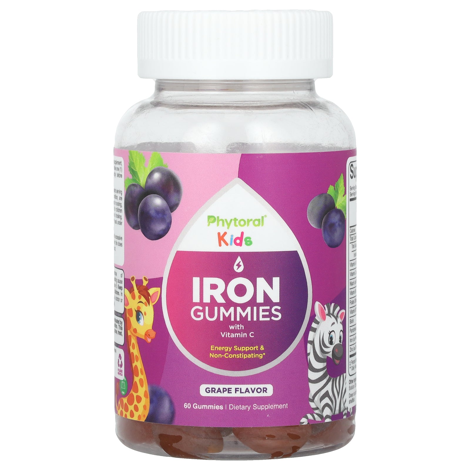 Foto 2 pulgar | Gominolas De Hierro Phytoral Kids Con Vitamina C Sabor A Uva 60 Unidades - Venta Internacional.