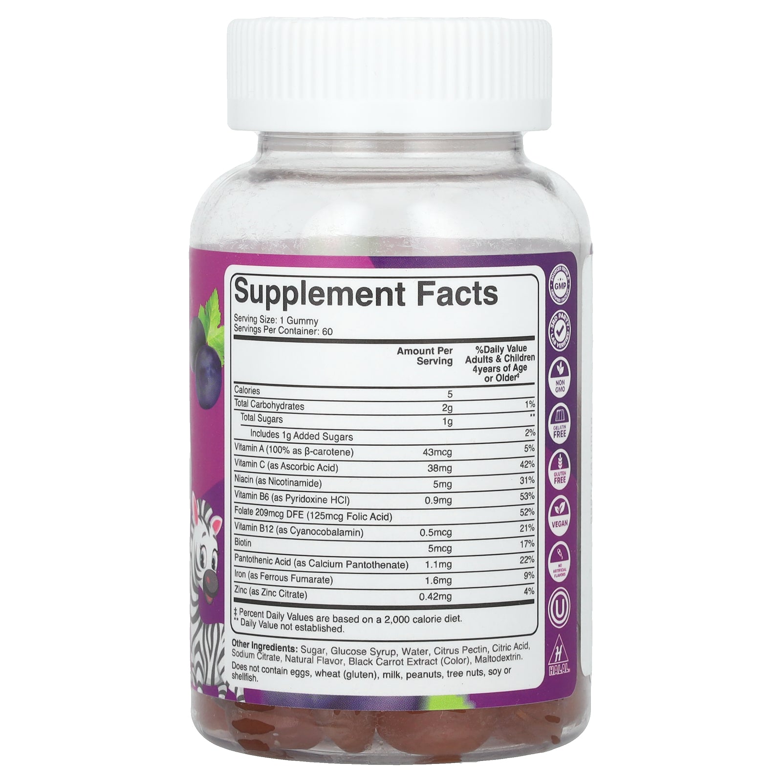 Foto 2 | Gominolas De Hierro Phytoral Kids Con Vitamina C Sabor A Uva 60 Unidades - Venta Internacional.
