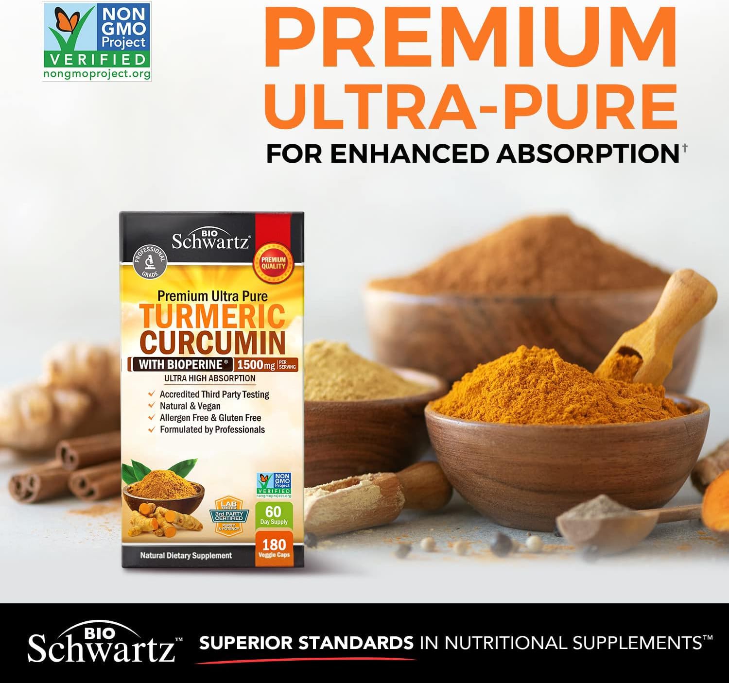 Foto 3 pulgar | Curcumina De Cúrcuma Bioschwartz 180 Cápsulas-Venta Internacional